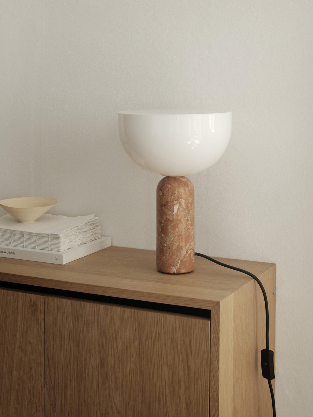 Lampe à poser en marbre Gudvar - Blanc, marbre terracotta