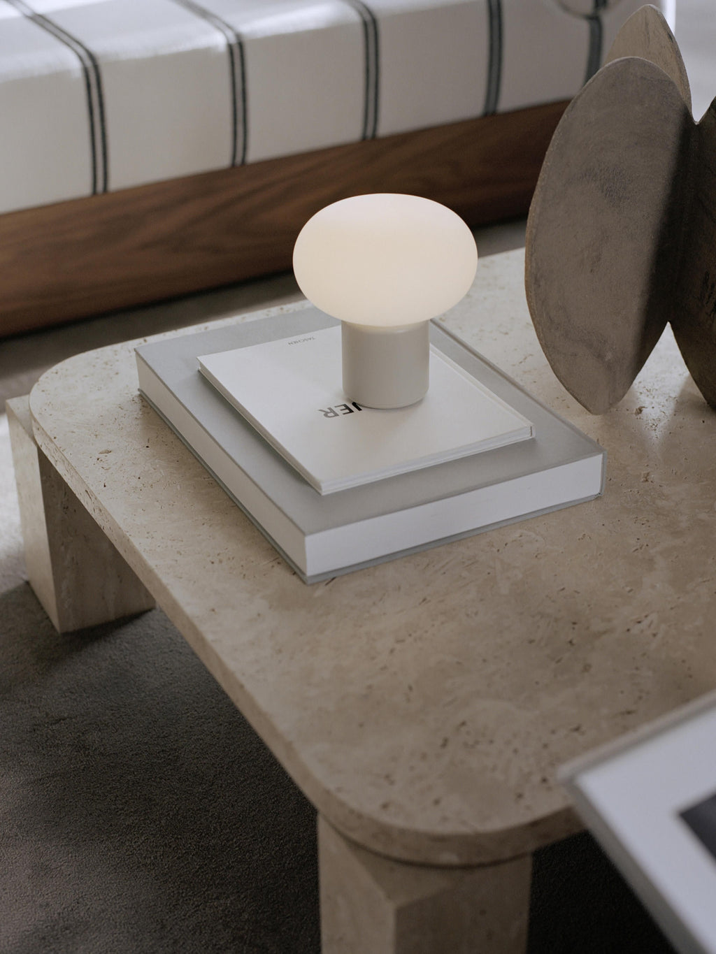 Petite lampe à poser mobile Noble, intensité ajustable - Blanc, gris clair