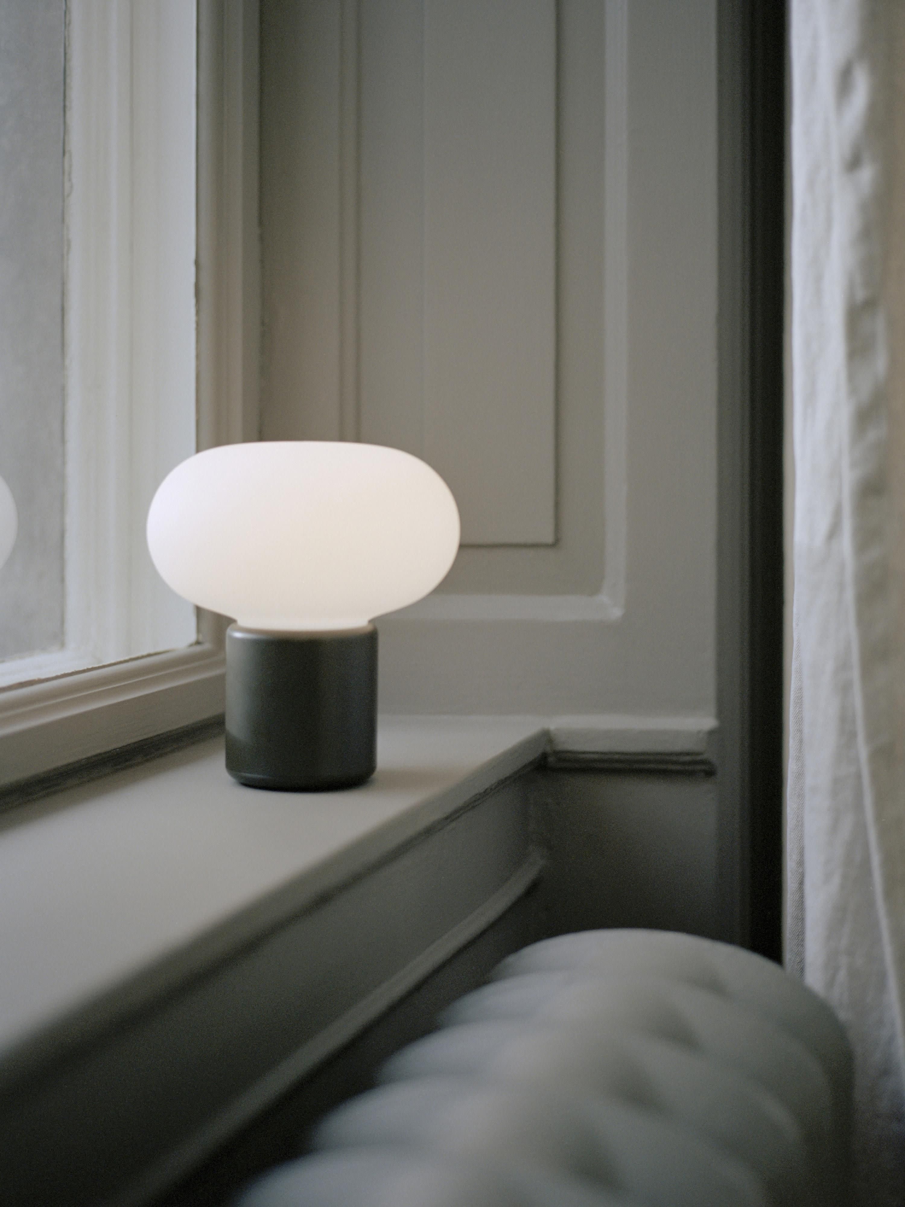 Petite lampe à poser mobile Noble, intensité ajustable - Blanc, vert olive