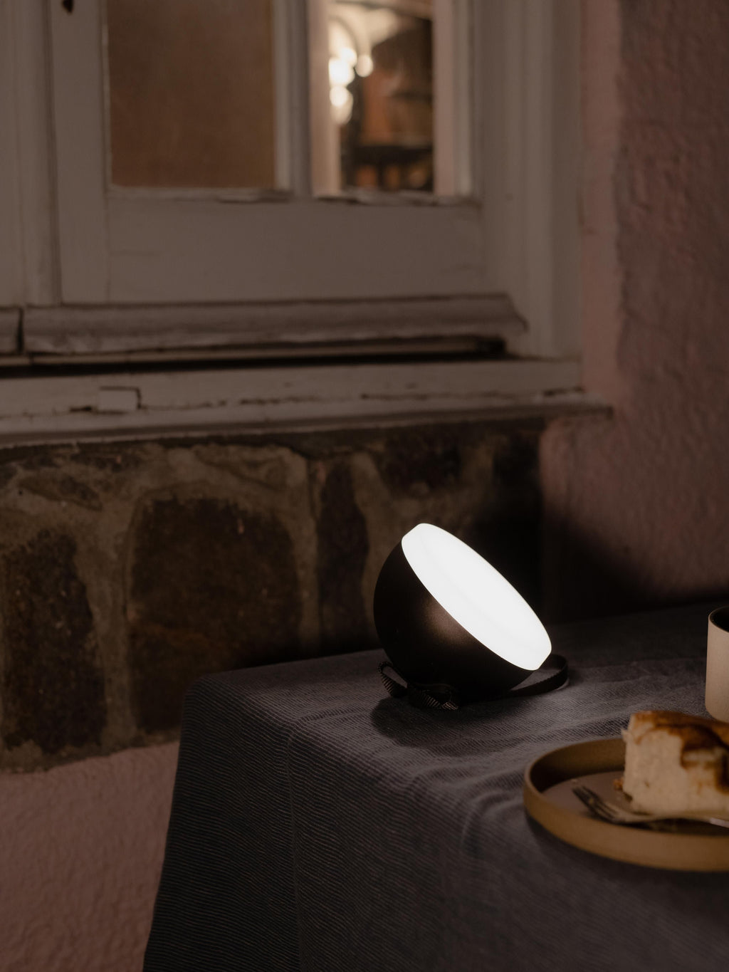 Lampe d'extérieur mobile August, intensité ajustable - Tons bruns, blanc