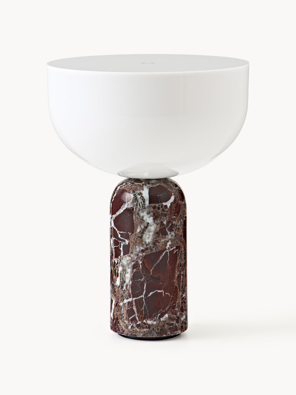Petite lampe à poser nomade en marbre Gudvar, intensité ajustable - Blanc, marbre brun foncé