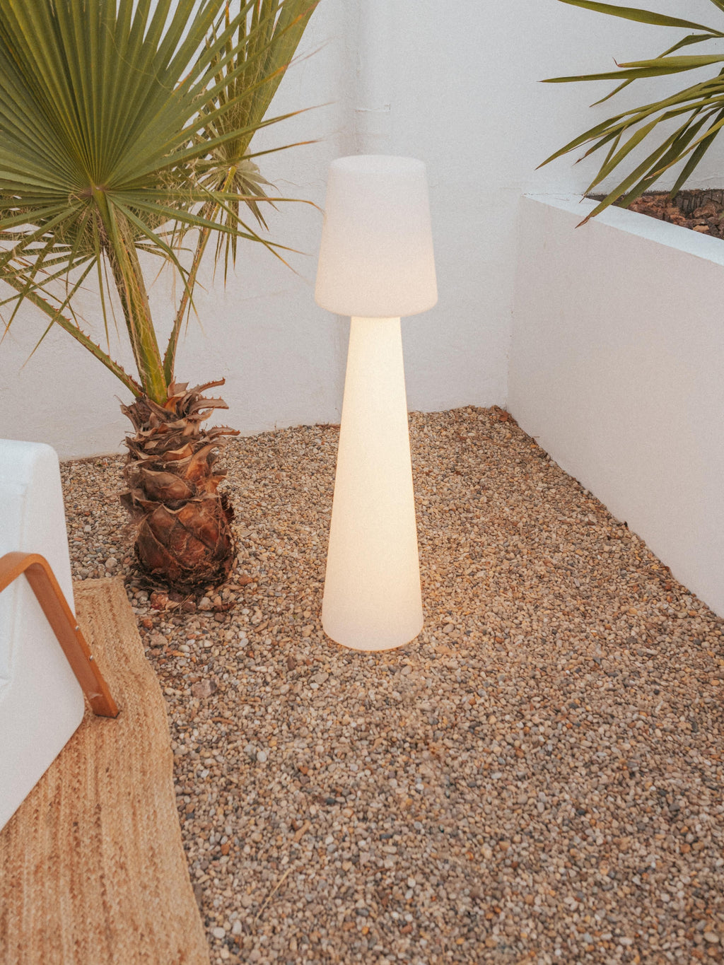 Lampadaire d'extérieur LED Brodde - Blanc cassé