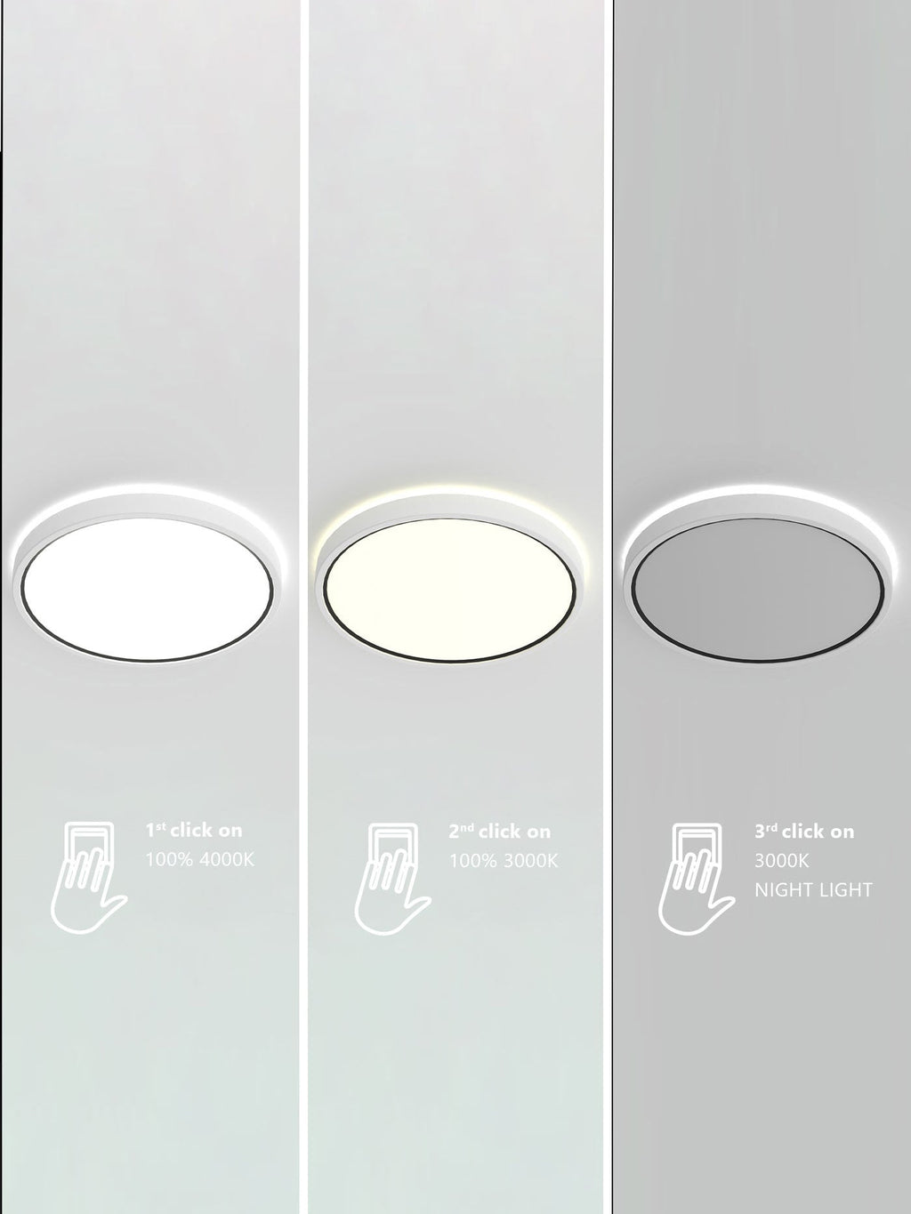 Plafonnier LED Sol, intensité ajustable - Blanc