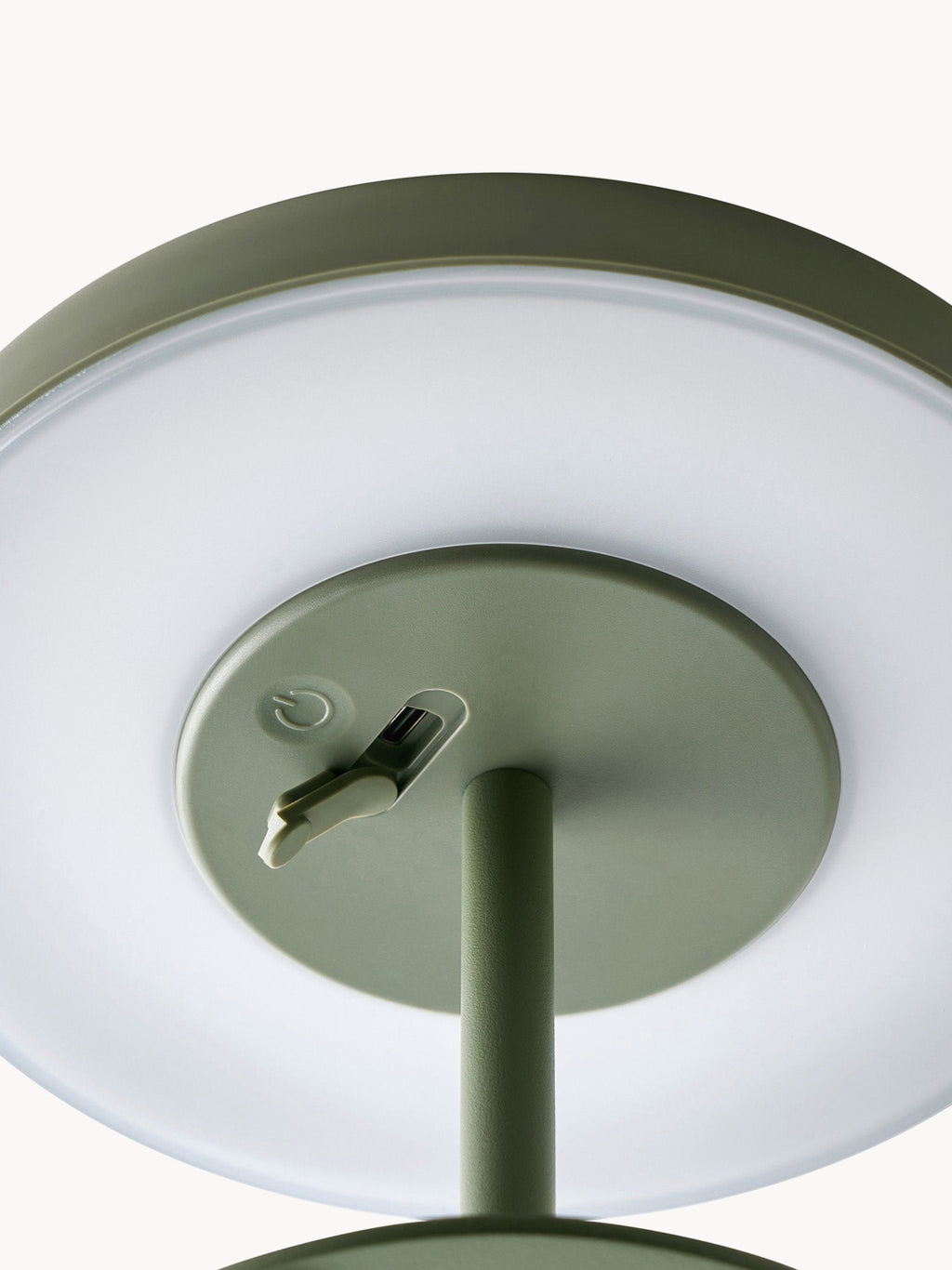 Lampe à poser LED solaire portable Siro, intensité ajustable - Vert olive