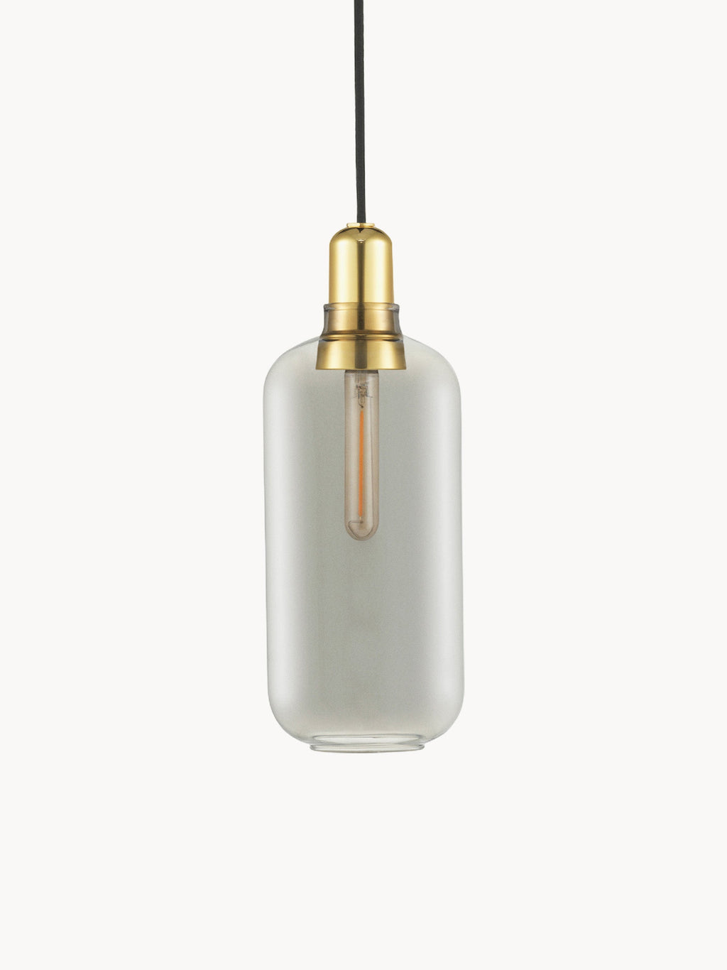 Suspension LED Halvdan - Gris, transparent, doré, noir