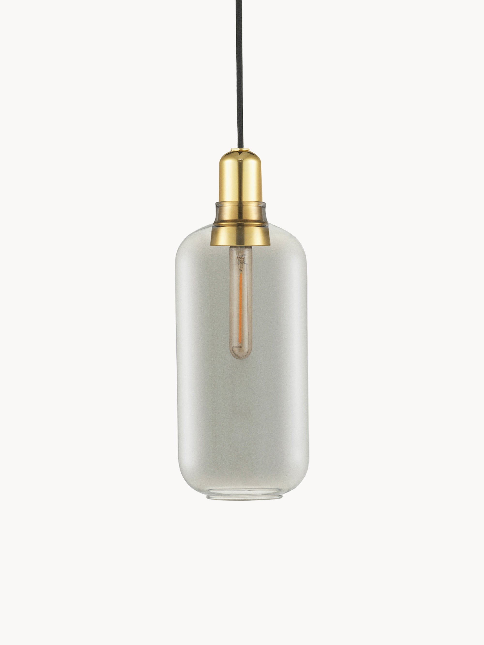 Suspension LED Halvdan - Gris, transparent, doré, noir