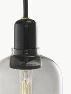 Petite suspension en marbre Halvdan - Gris, transparent, noir