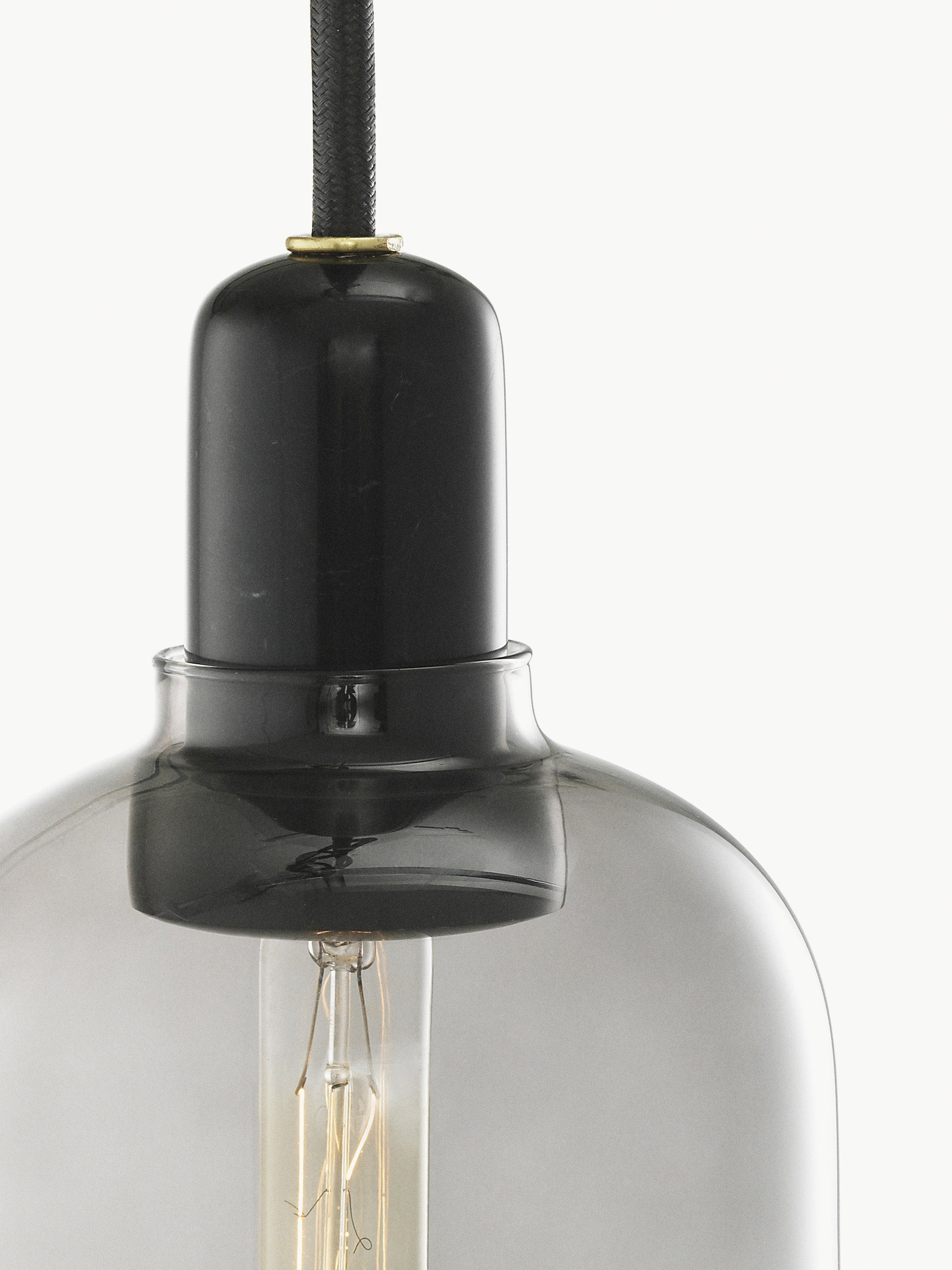 Petite suspension en marbre Halvdan - Gris, transparent, noir