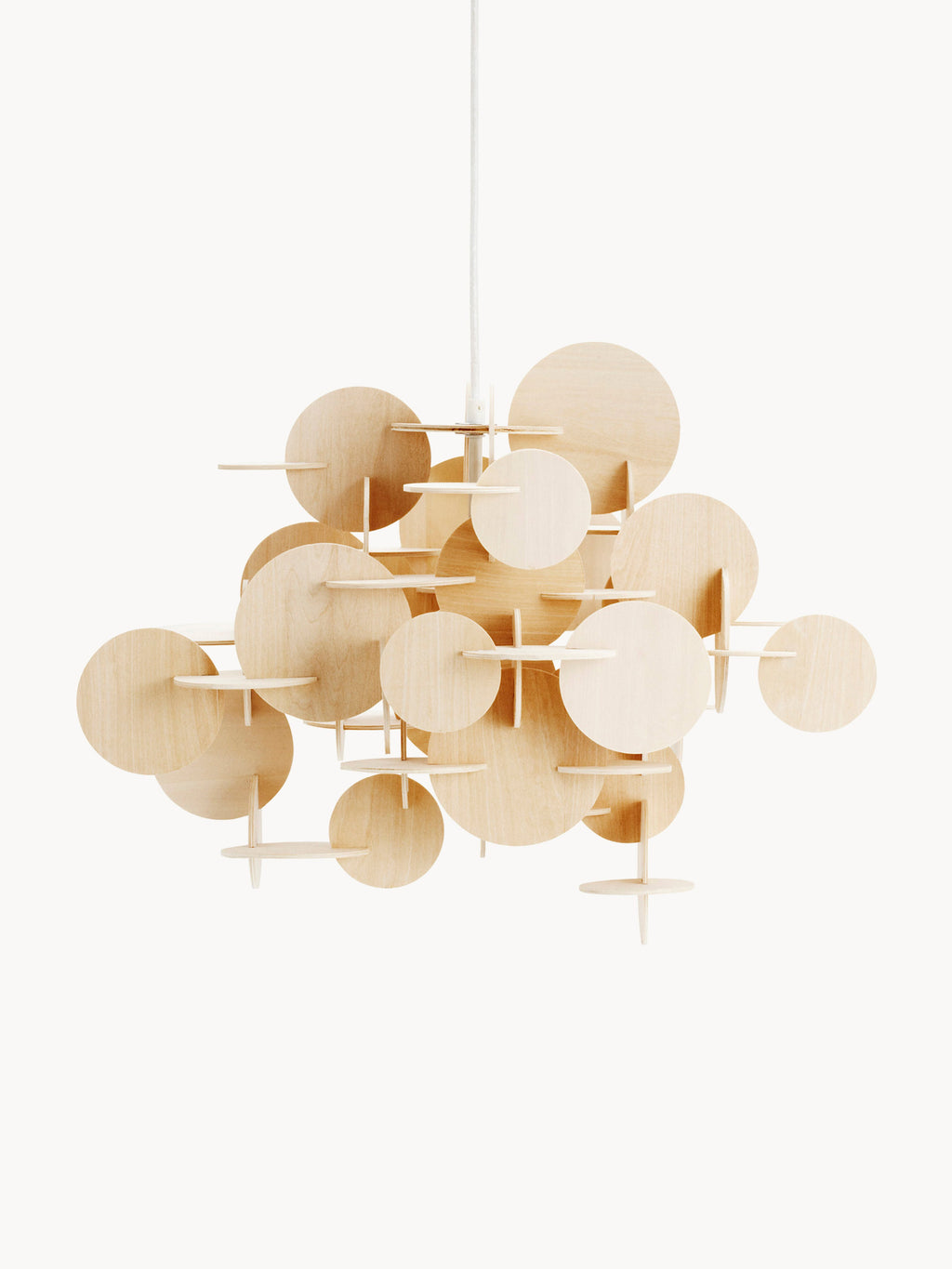 Petite suspension en bois Pryor - Bois, blanc