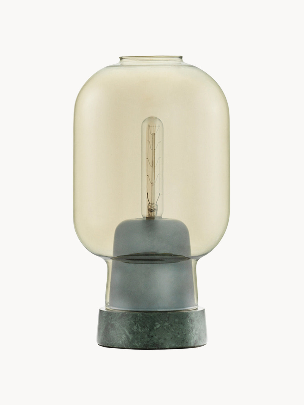 Petite lampe à poser en marbre Halvdan - Doré, transparent, vert foncé, noir