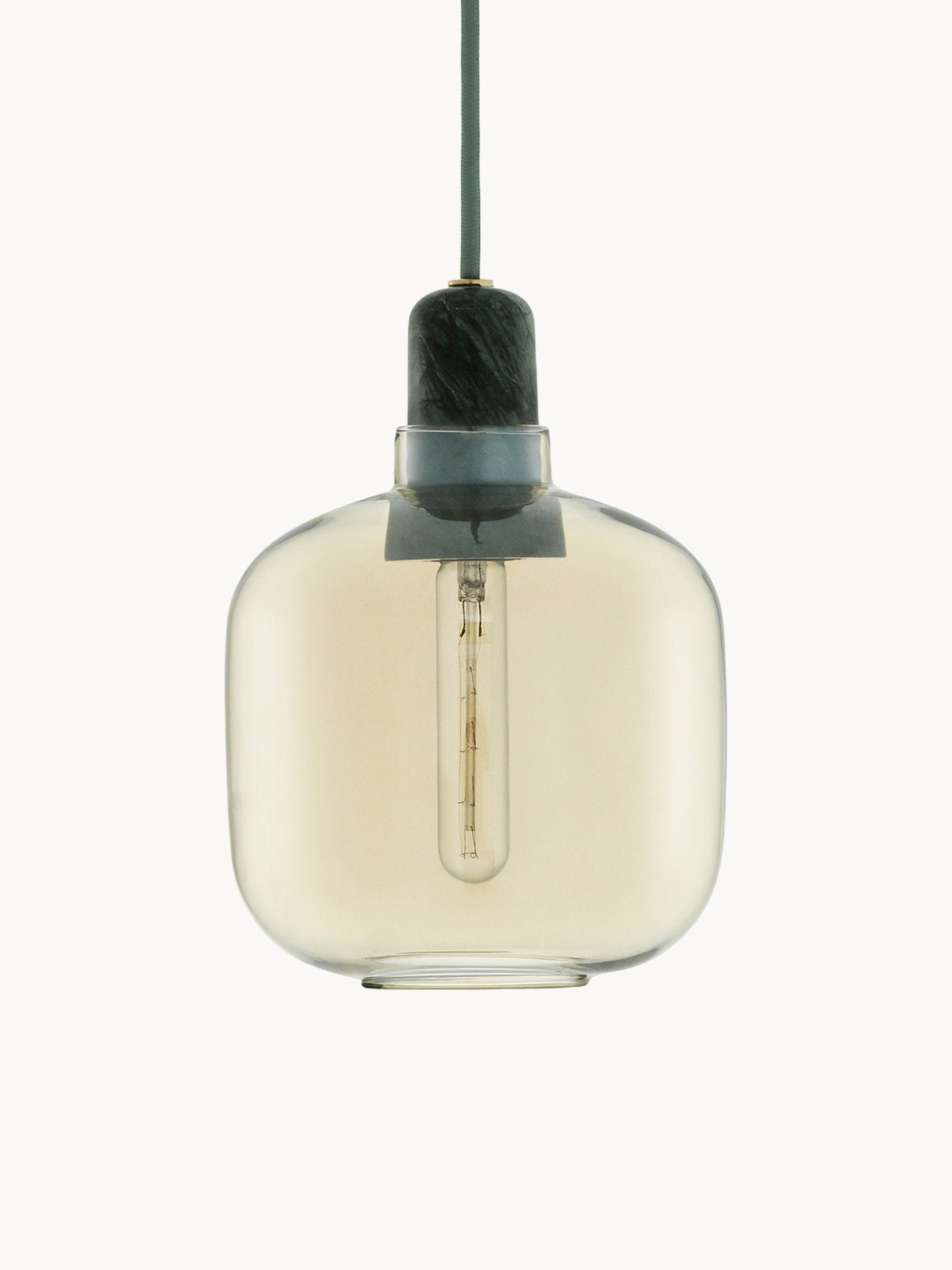 Petite suspension en marbre Halvdan - Doré, transparent, vert foncé