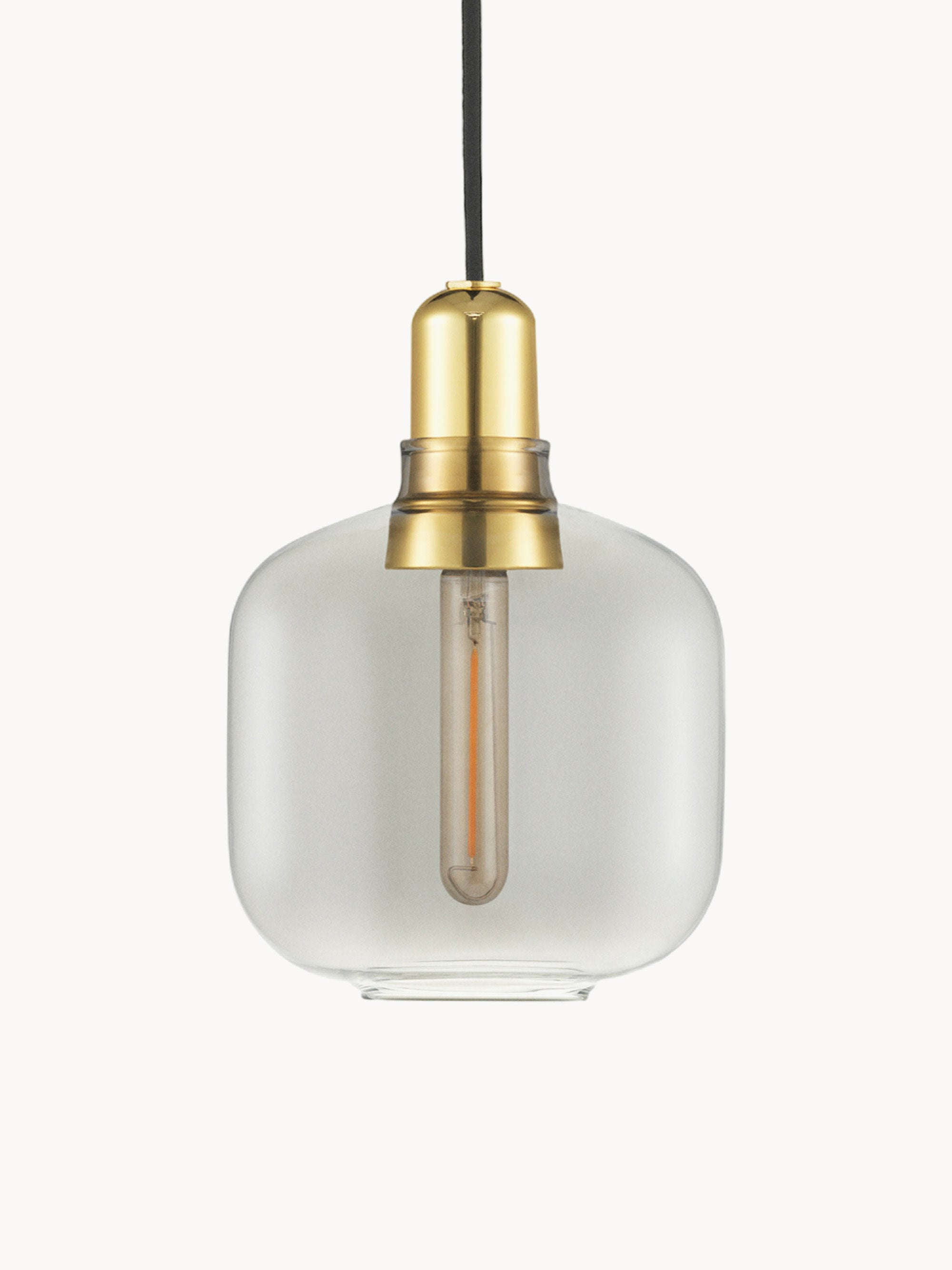 Suspension LED Halvdan - Gris, transparent, doré, noir