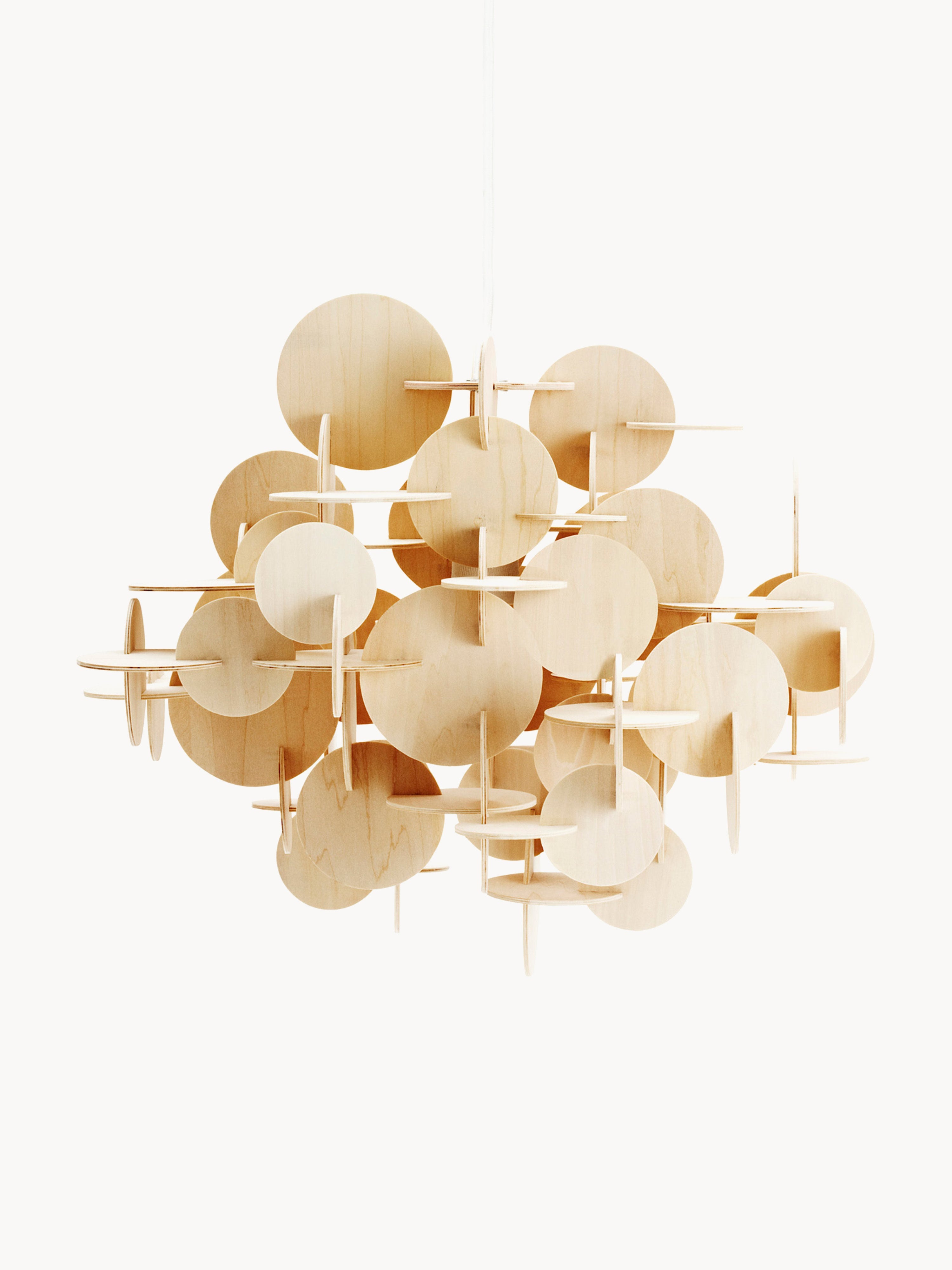 Petite suspension en bois Pryor - Bois, blanc