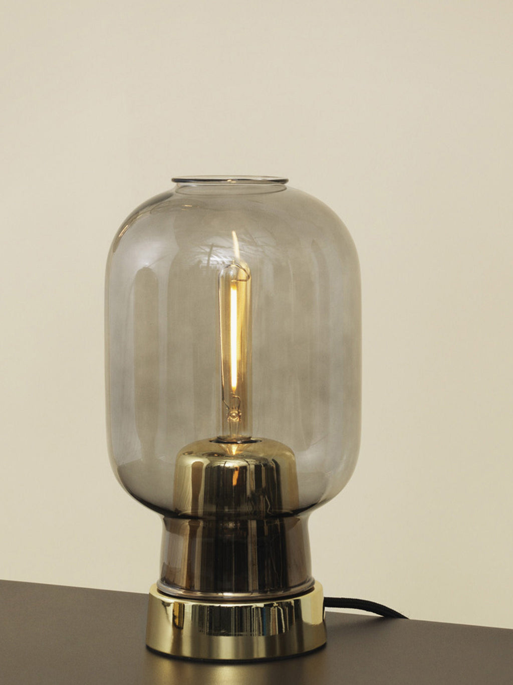 Lampe à poser LED Halvdan - Gris, transparent, doré, noir