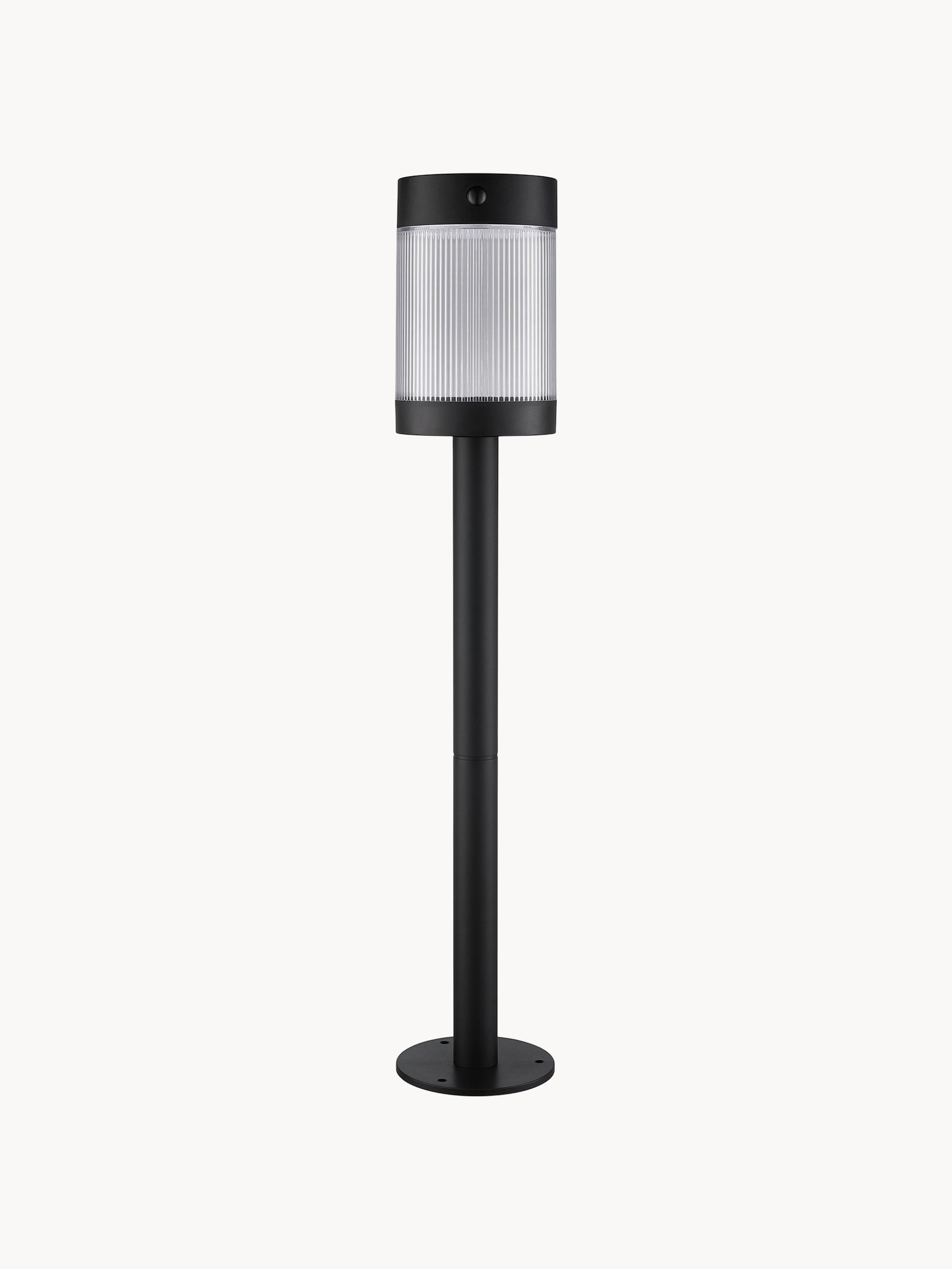 Borne lumineuse solaire LED avec capteur de mouvement Reino - Noir
