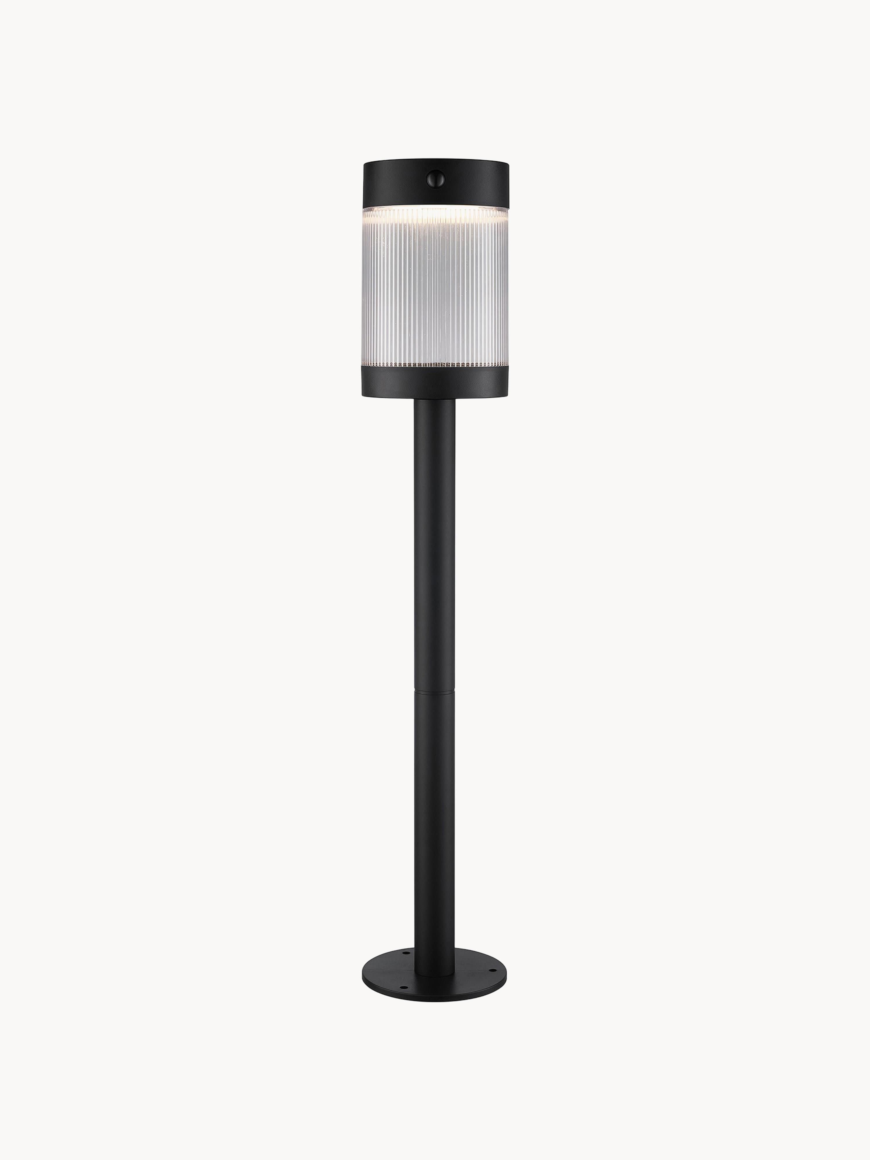 Borne lumineuse solaire LED avec capteur de mouvement Reino - Noir