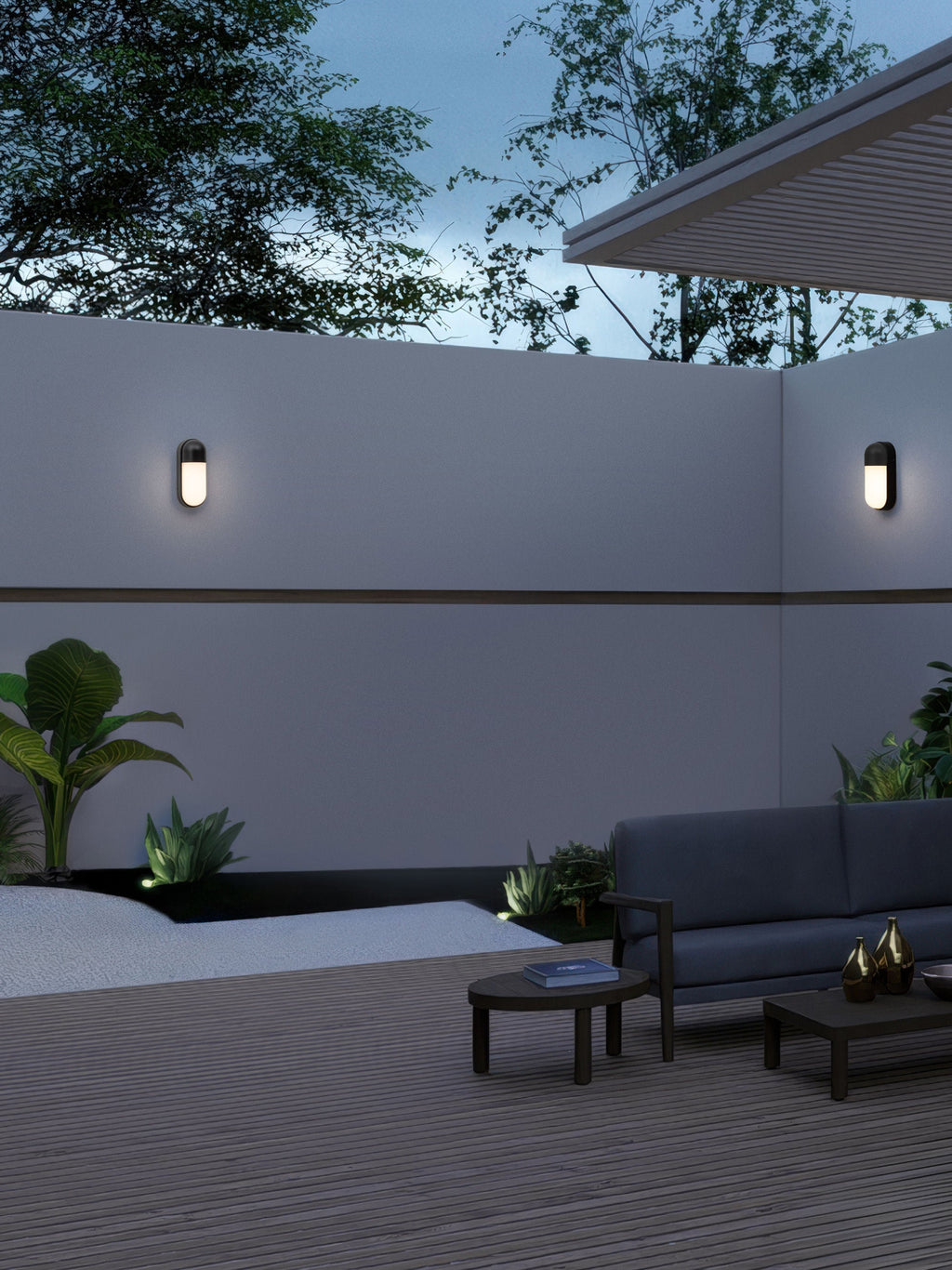 Applique murale d'extérieur LED Teal - Anthracite, blanc