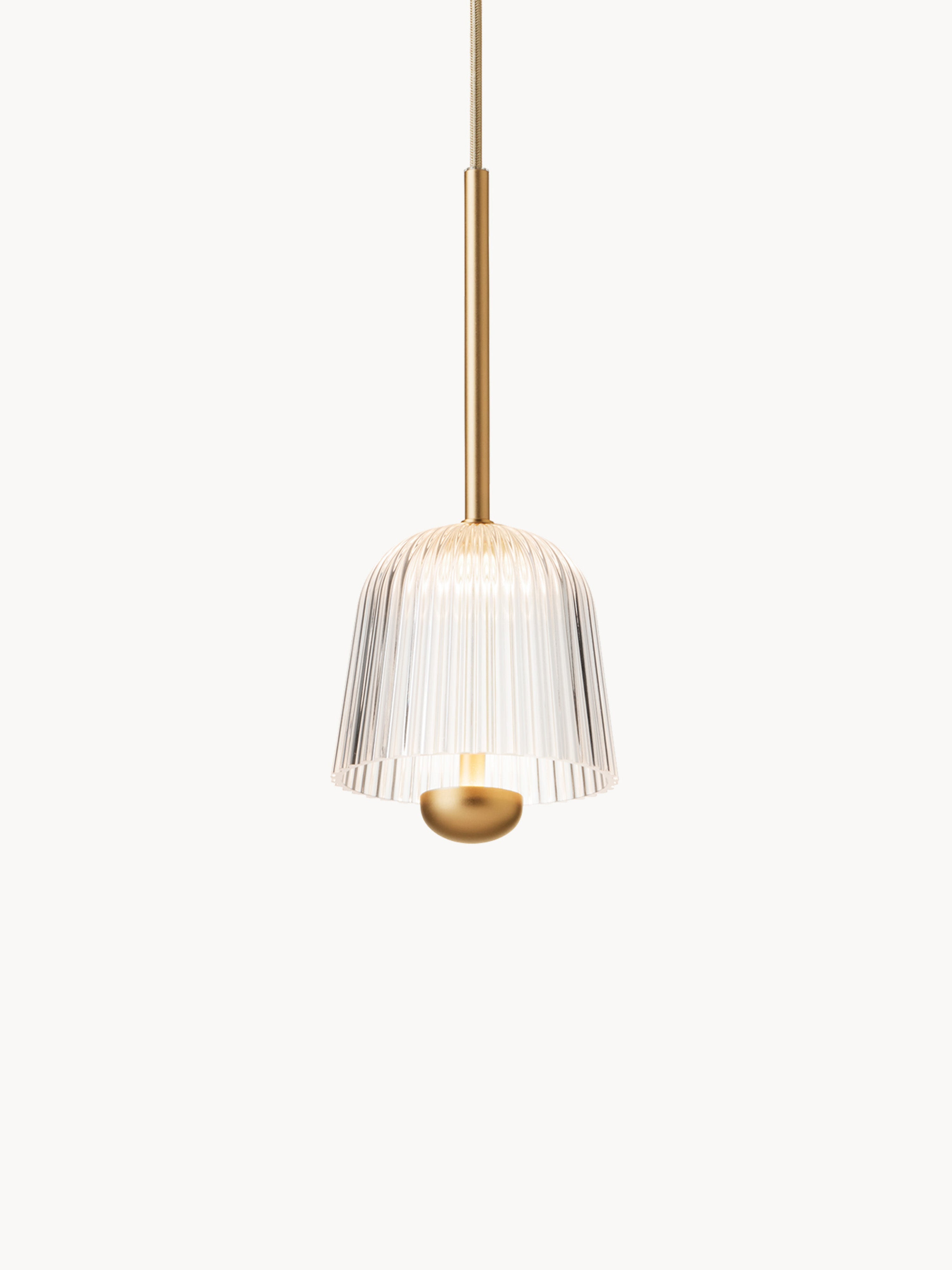 Petite suspension LED à intensité variable Walden - Doré, transparent