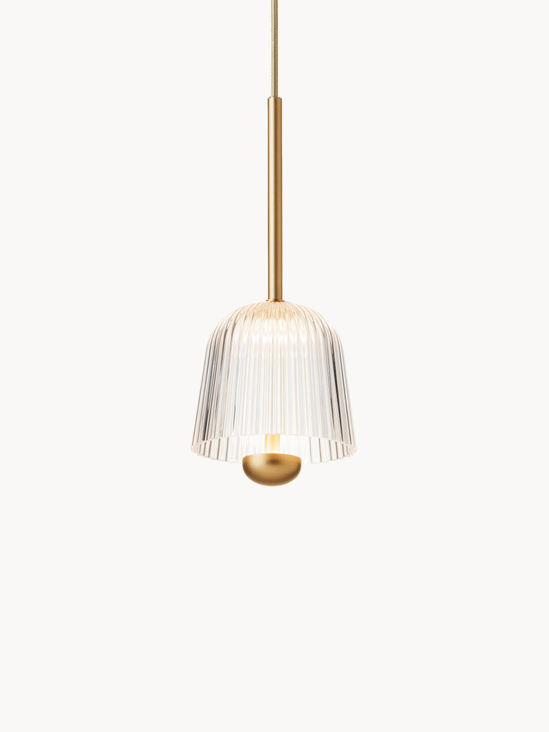 Petite suspension LED à intensité variable Walden - Doré, transparent