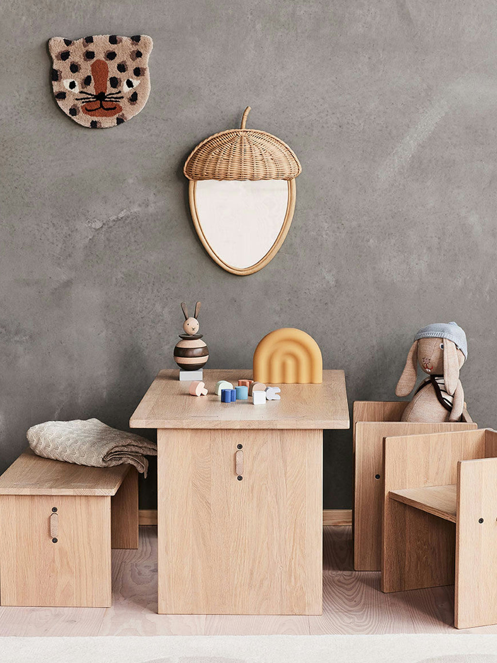 Lampe à poser portable pour enfant Rain - Jaune moutarde