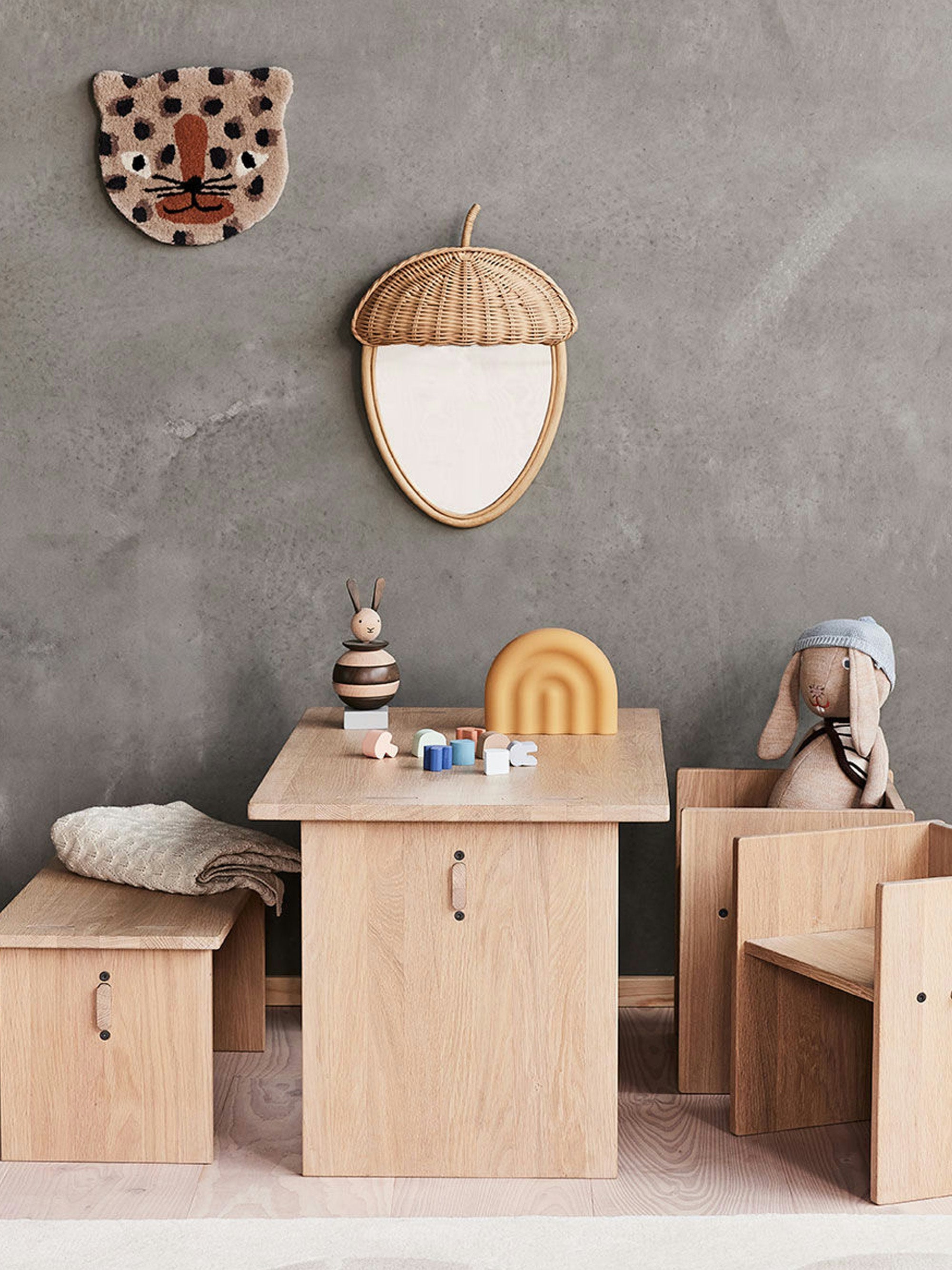 Lampe à poser portable pour enfant Rain - Jaune moutarde