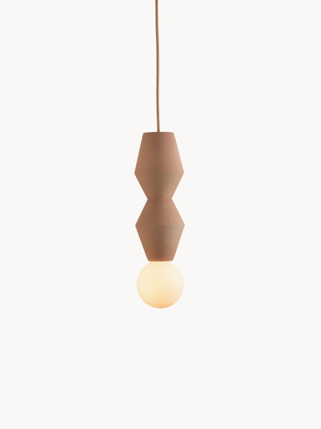 Petite suspension artisanale STUCCO No. 2, intensité ajustable - Marron clair