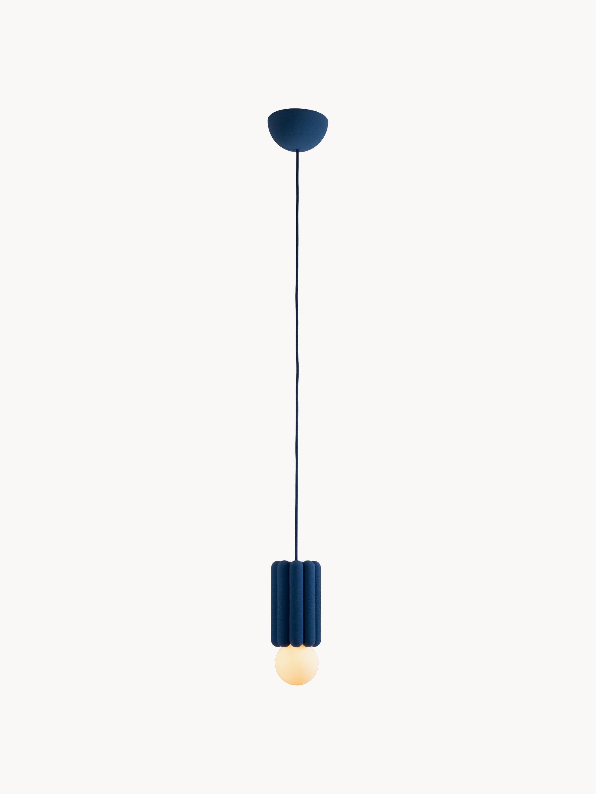 Petite suspension artisanale STUCCO No. 3, intensité ajustable - Bleu marine