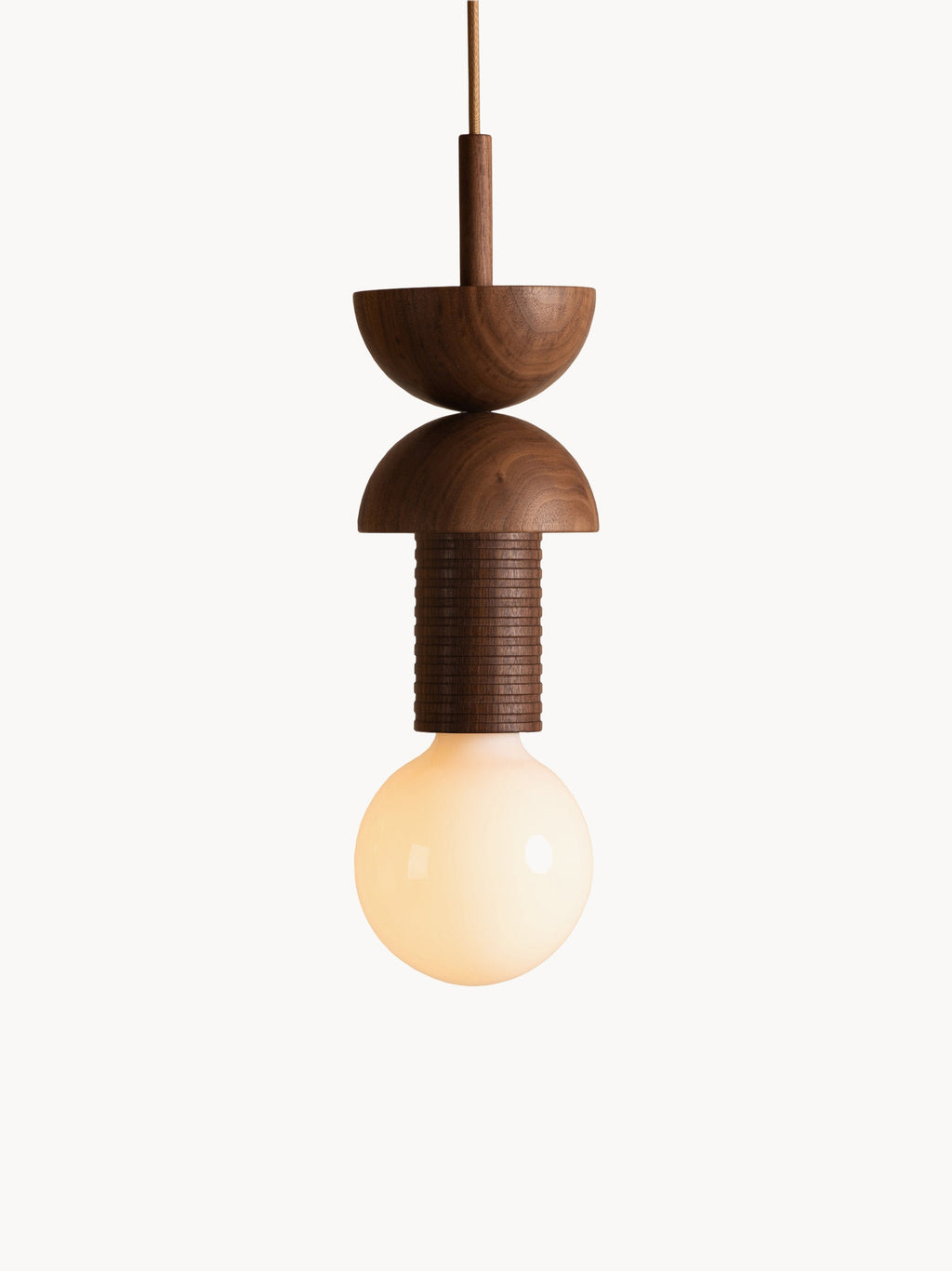 Petite suspension artisanale Burton, intensité ajustable - Bois de noyer