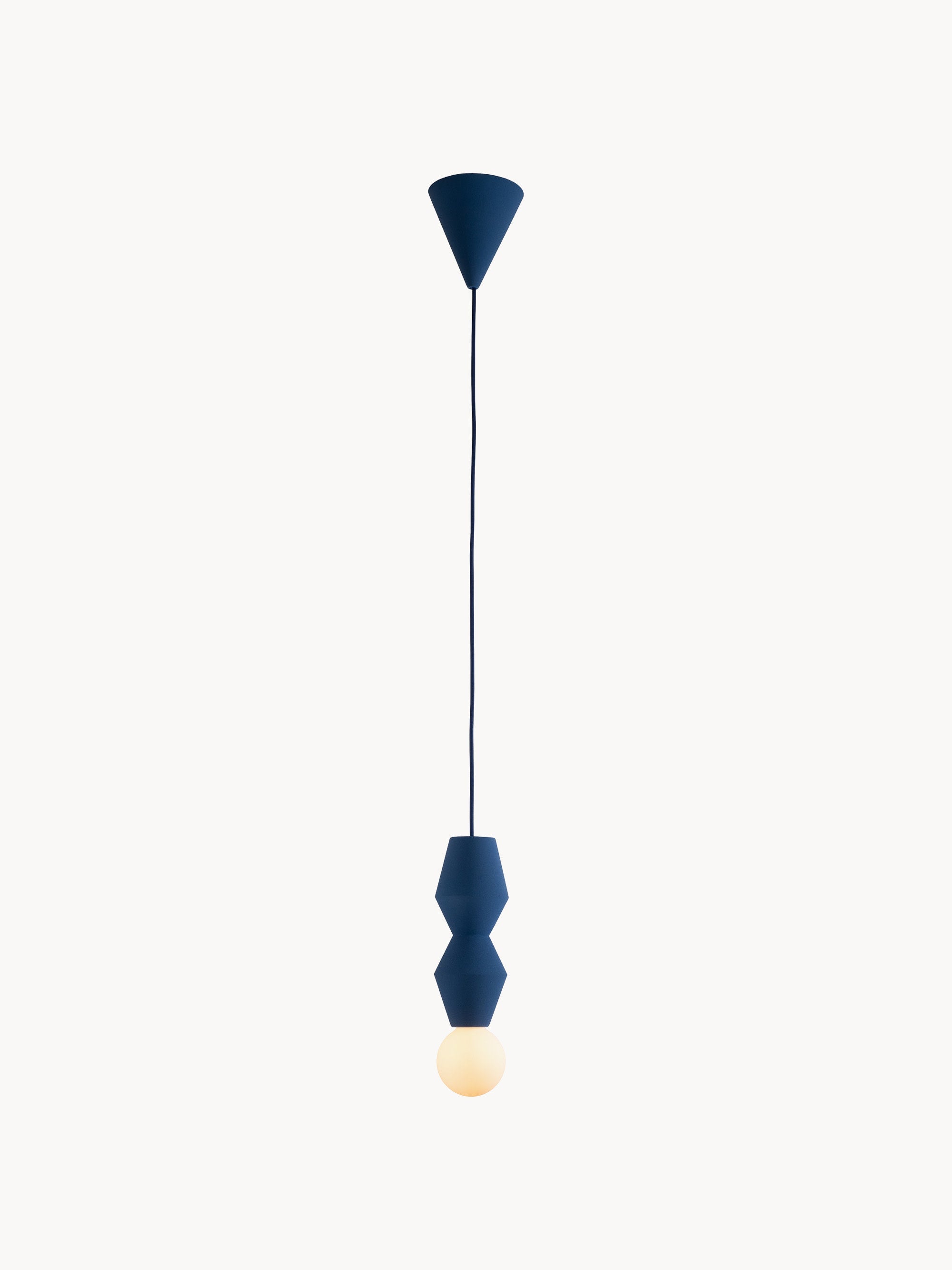 Petite suspension artisanale STUCCO No. 2, intensité ajustable - Bleu marine