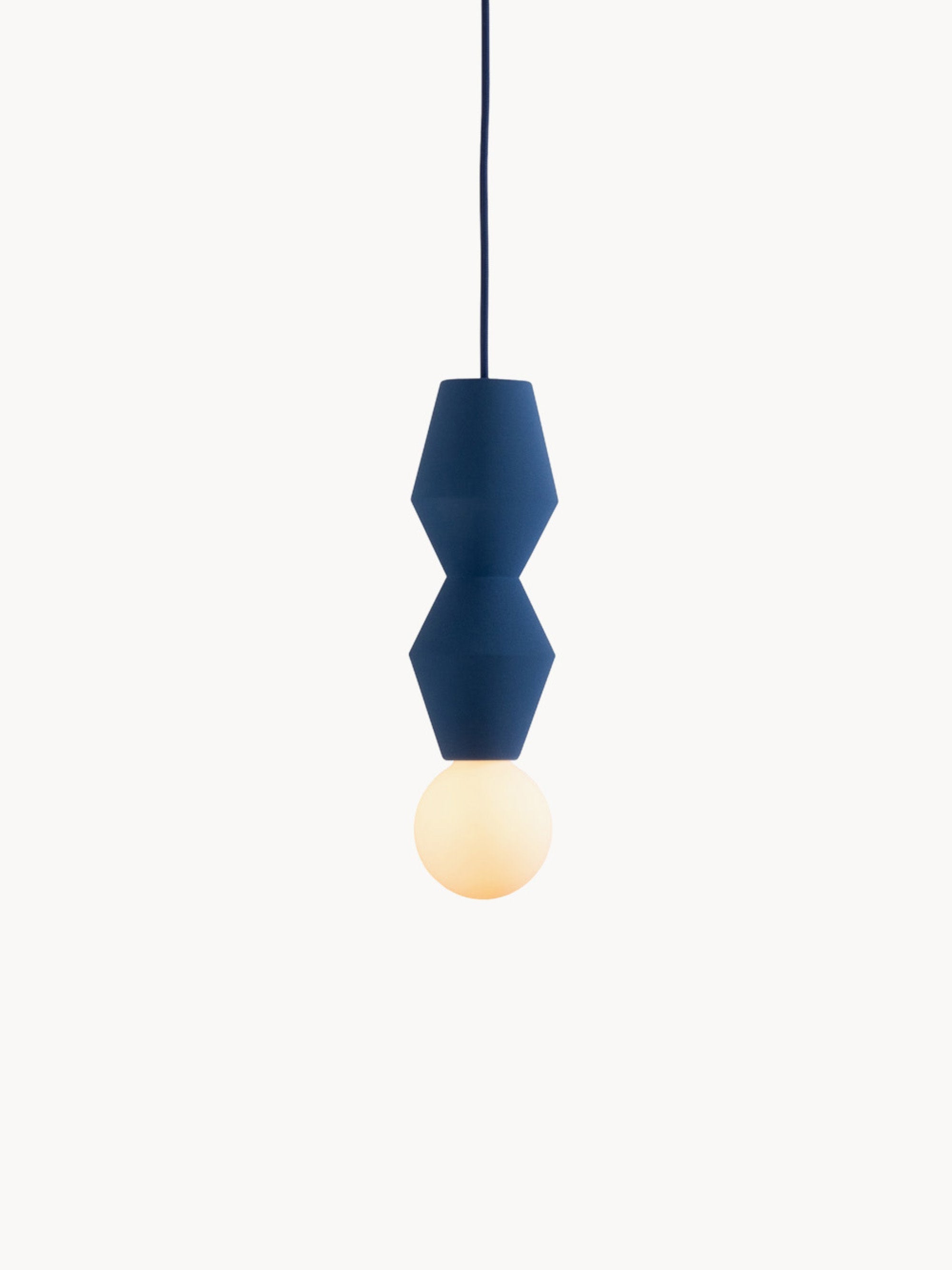 Petite suspension artisanale STUCCO No. 2, intensité ajustable - Bleu marine