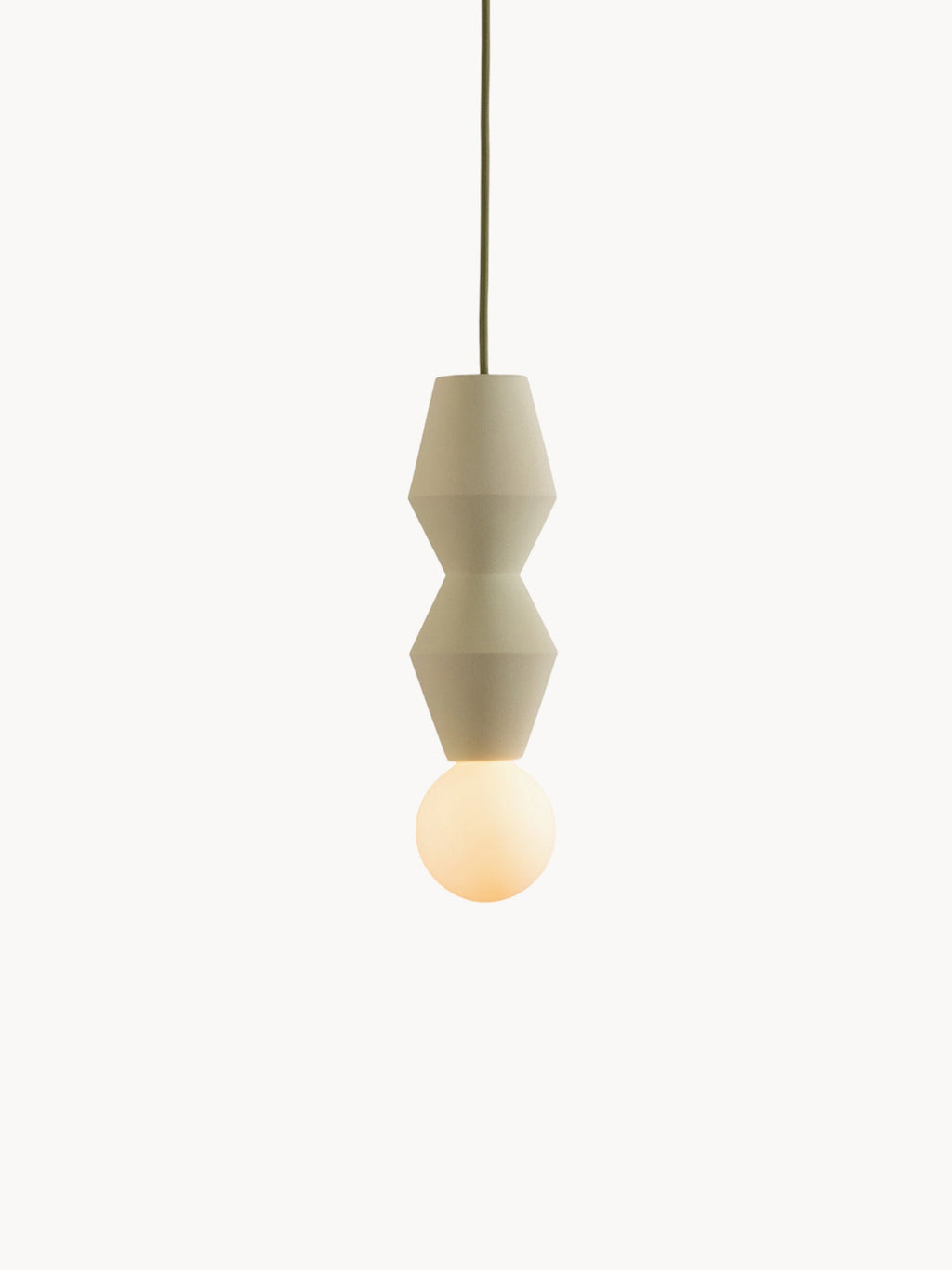 Petite suspension artisanale STUCCO No. 2, intensité ajustable - Vert olive