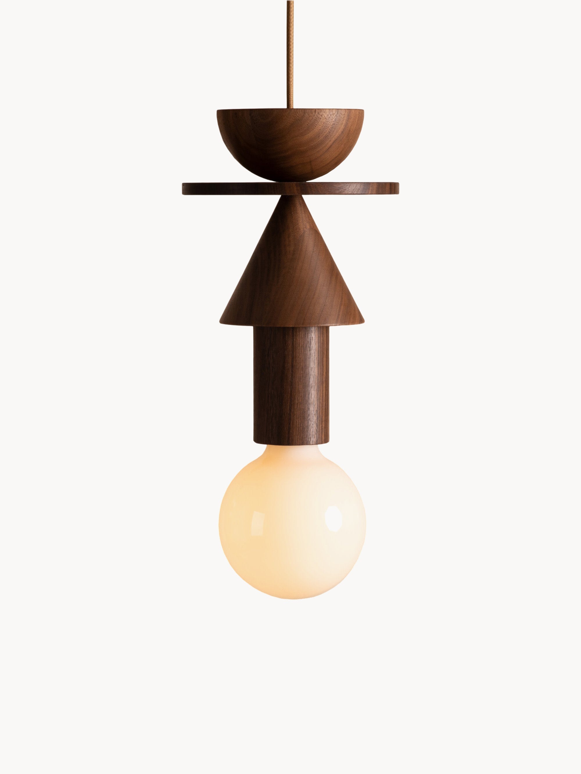 Petite suspension artisanale Burton, intensité ajustable - Bois de noyer