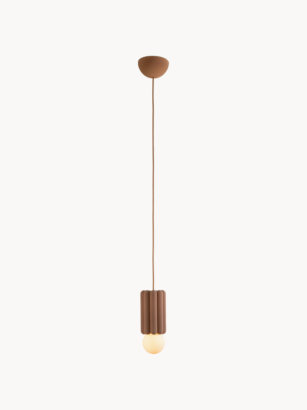 Petite suspension artisanale STUCCO No. 3, intensité ajustable - Marron clair