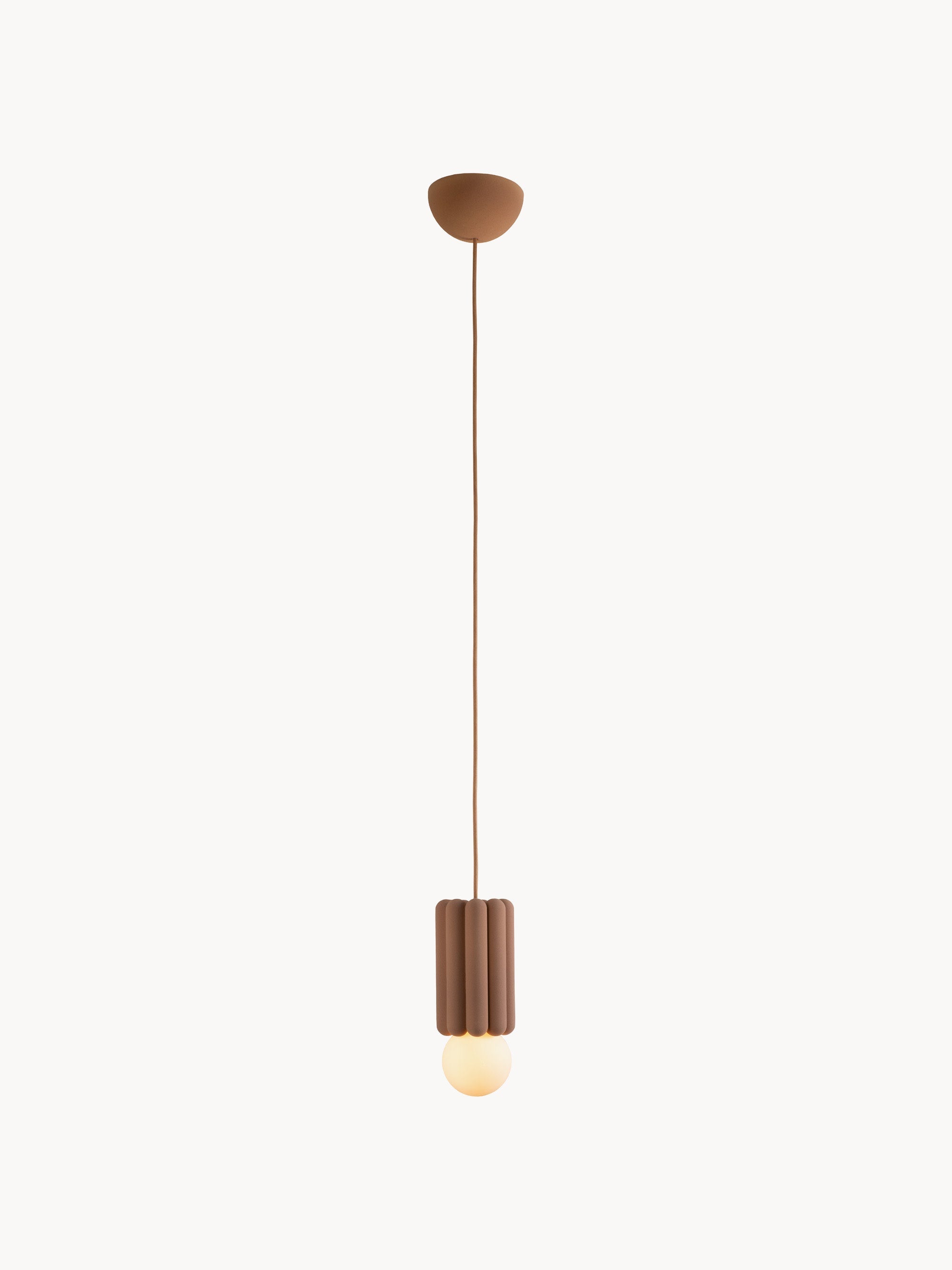 Petite suspension artisanale STUCCO No. 3, intensité ajustable - Marron clair