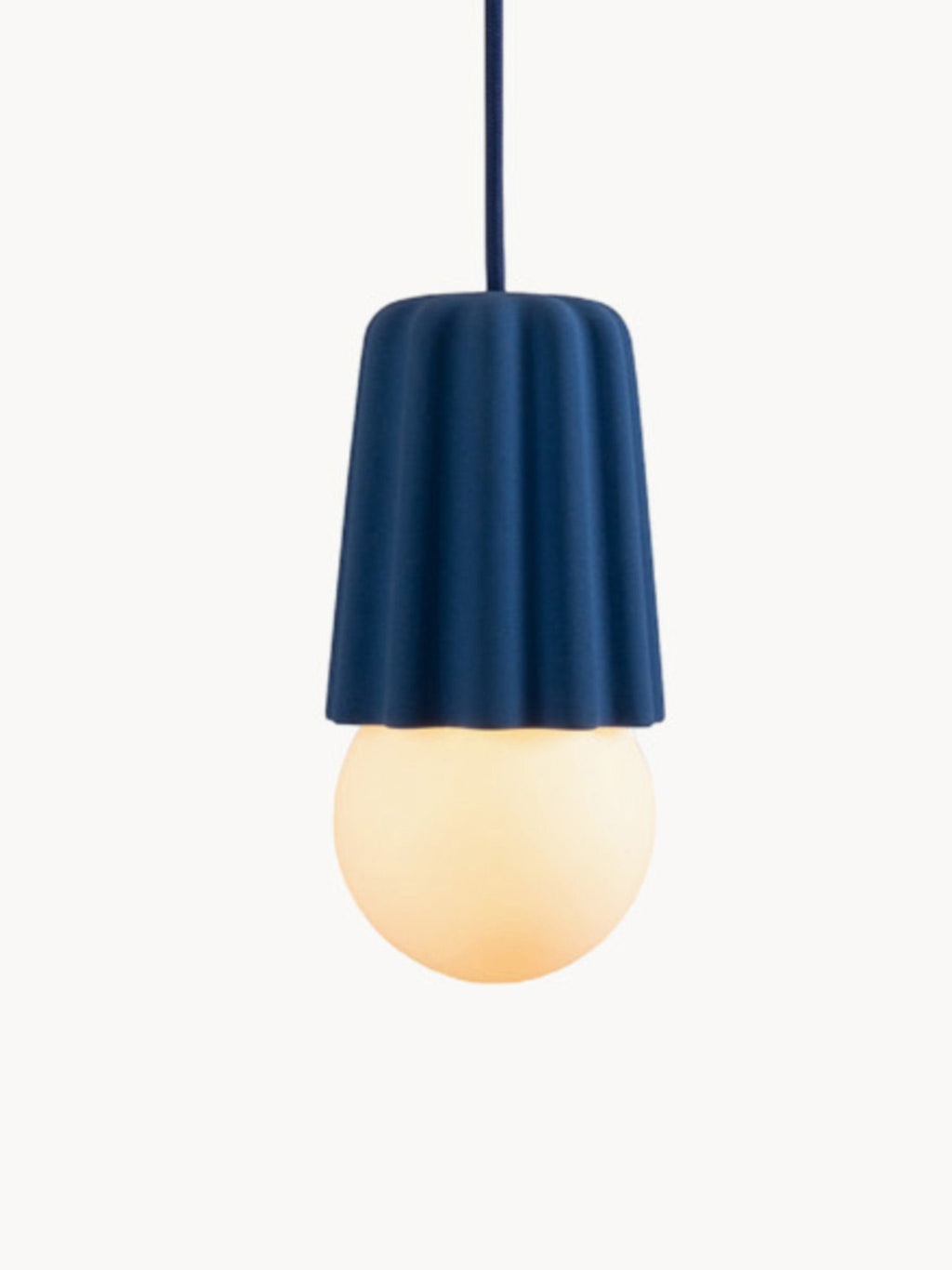 Petite suspension artisanale STUCCO No. 2, intensité ajustable - Bleu marine