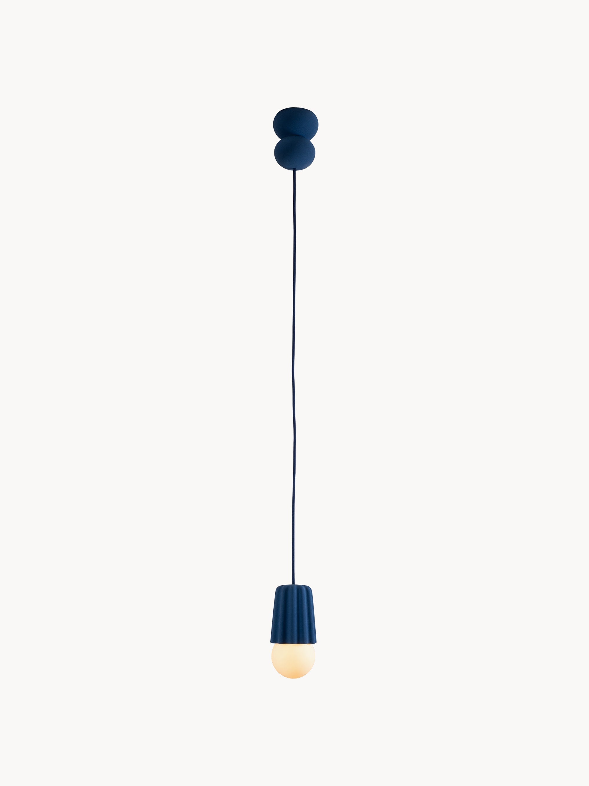 Petite suspension artisanale STUCCO No. 2, intensité ajustable - Bleu marine
