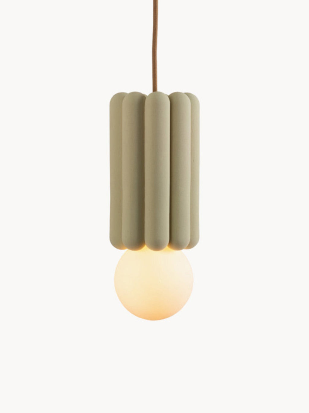 Petite suspension artisanale STUCCO No. 3, intensité ajustable - Vert olive