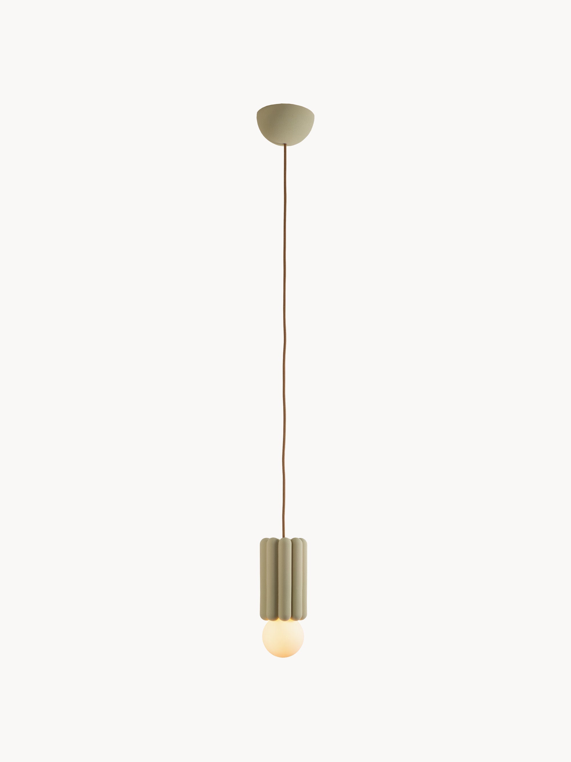 Petite suspension artisanale STUCCO No. 3, intensité ajustable - Vert olive
