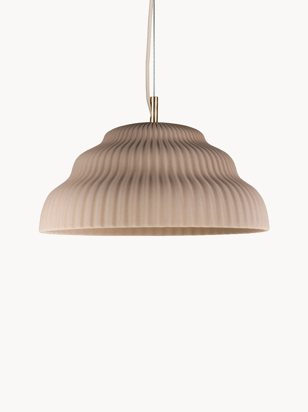 Suspension artisanale en grès Walker - Beige clair