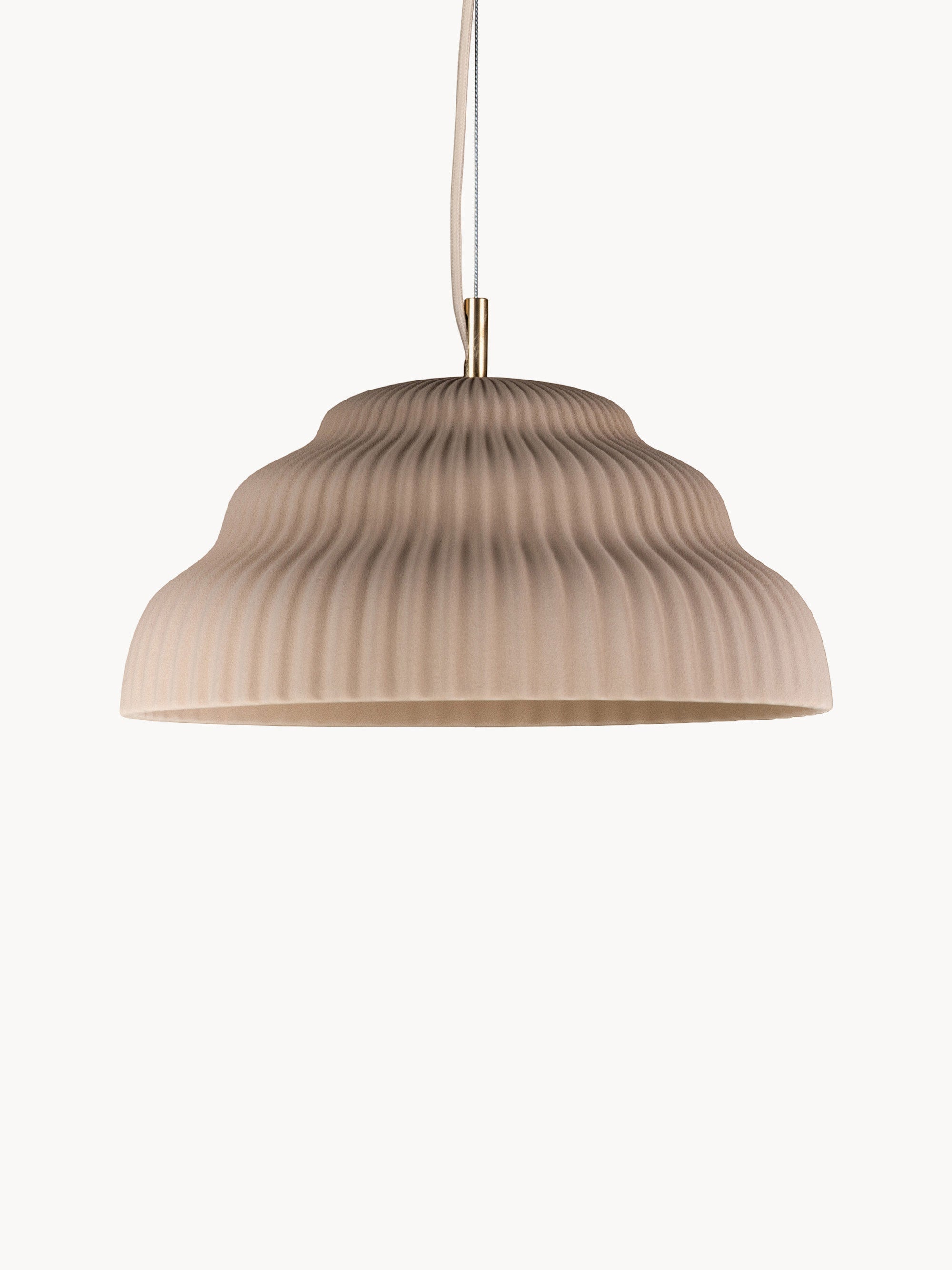 Suspension artisanale en grès Walker - Beige clair
