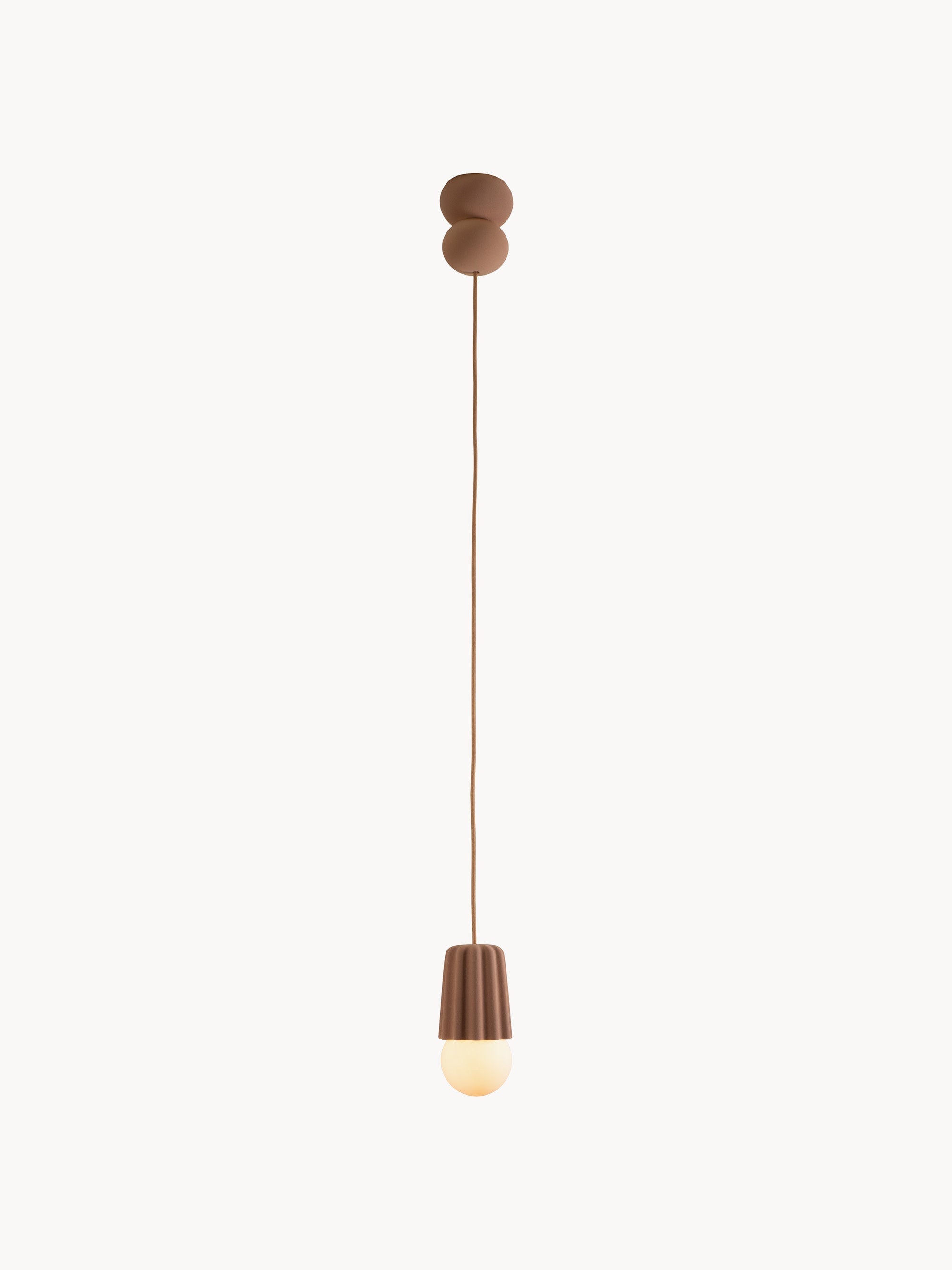 Petite suspension artisanale STUCCO No. 1, intensité ajustable - Marron clair