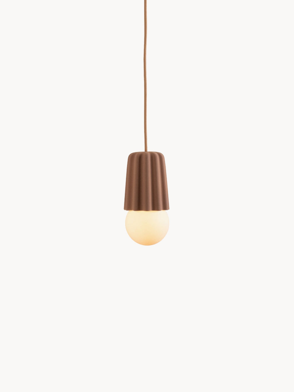 Petite suspension artisanale STUCCO No. 1, intensité ajustable - Marron clair