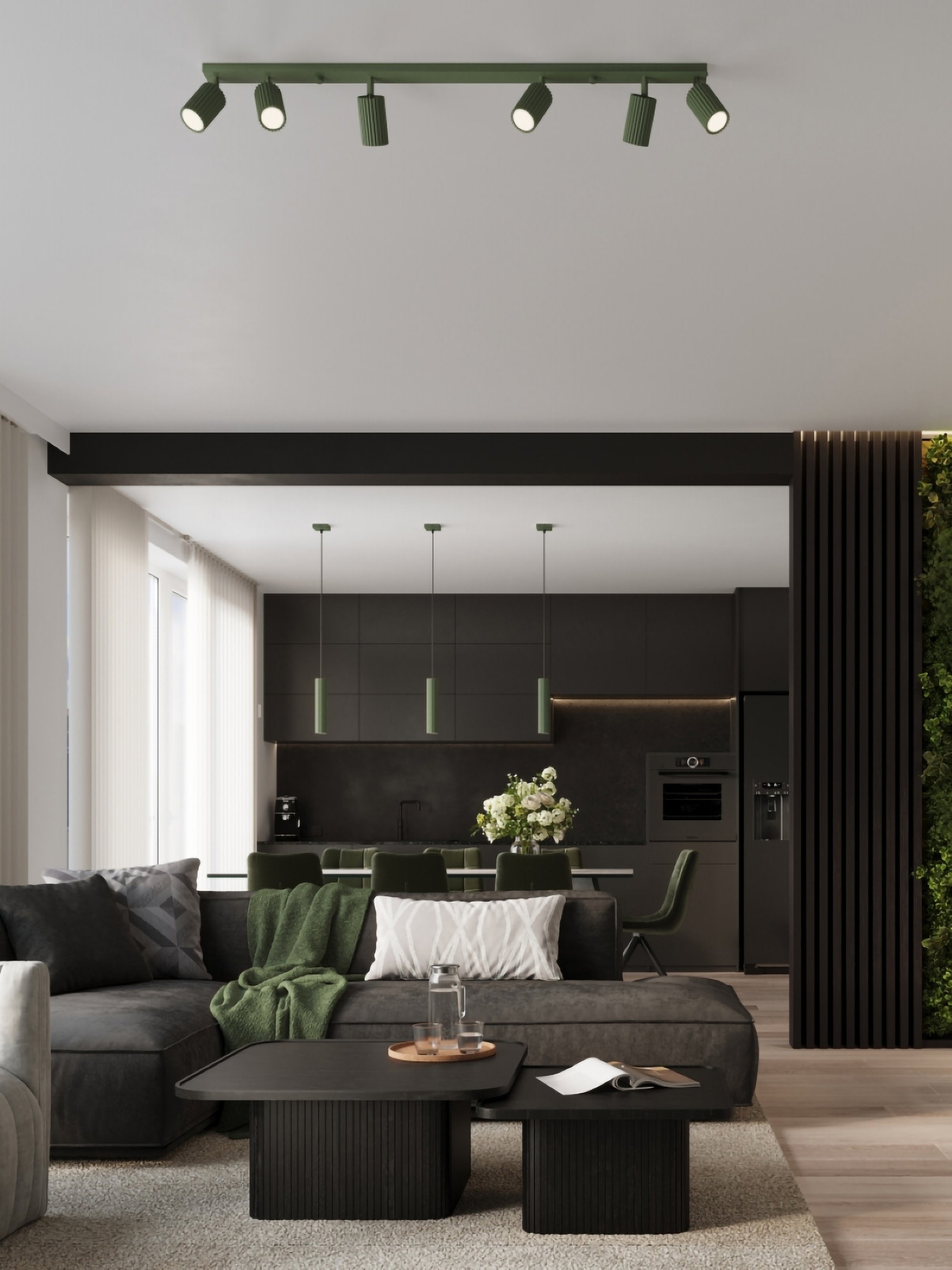 Plafonnier LED Jolef - Vert olive