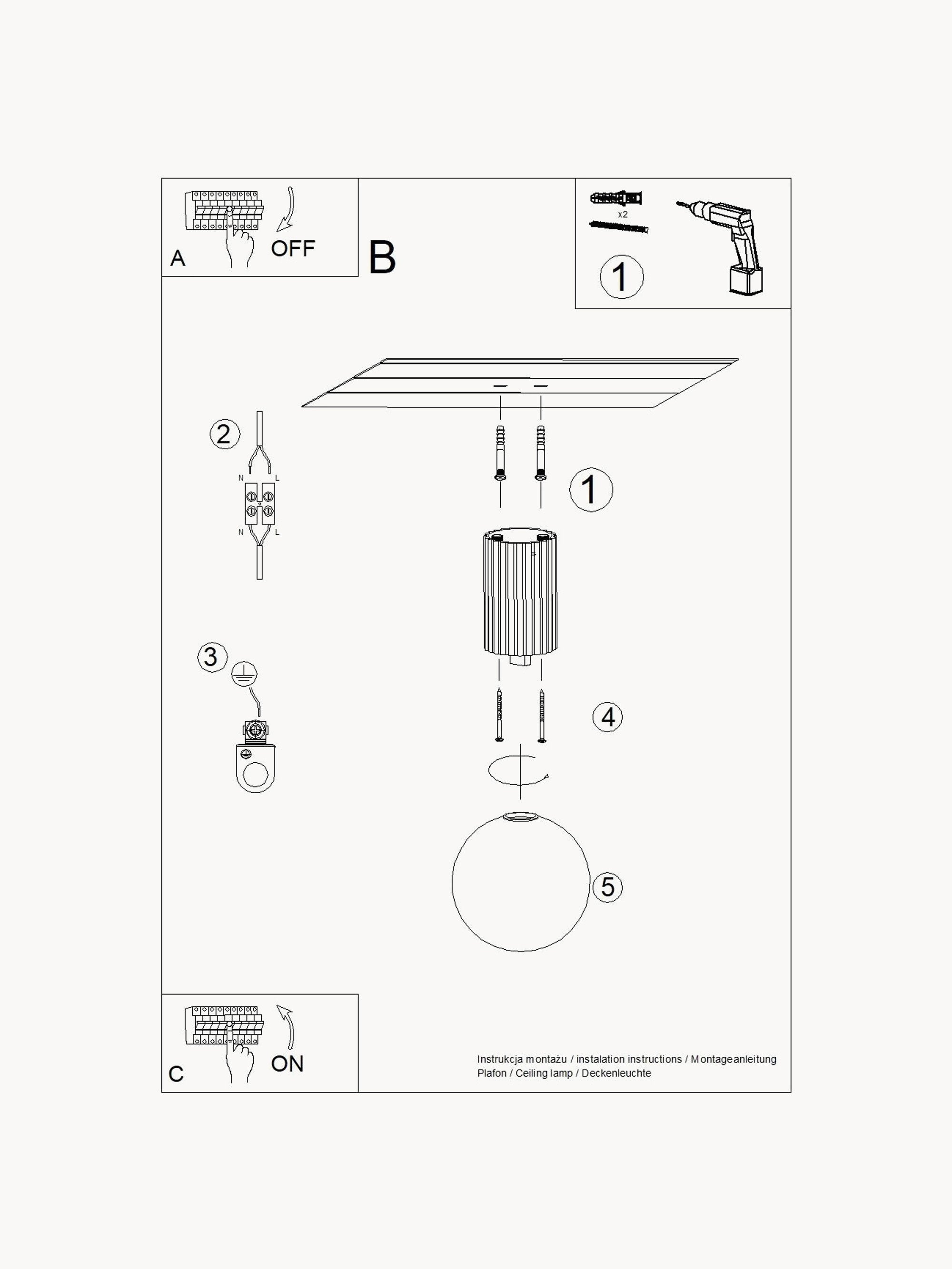 Plafonnier Draco - Taupe