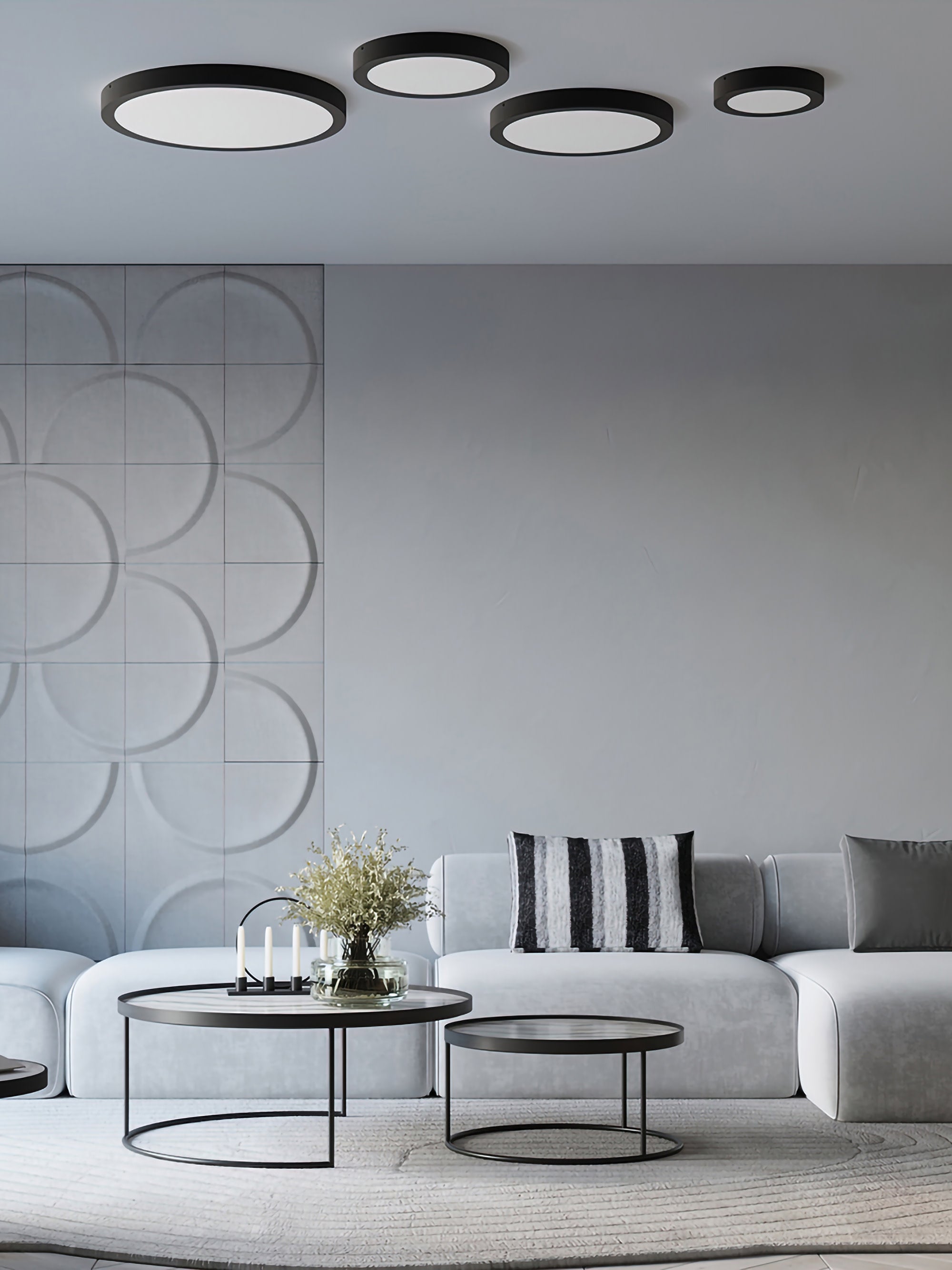 Spot plafond LED Jomar - Noir, blanc