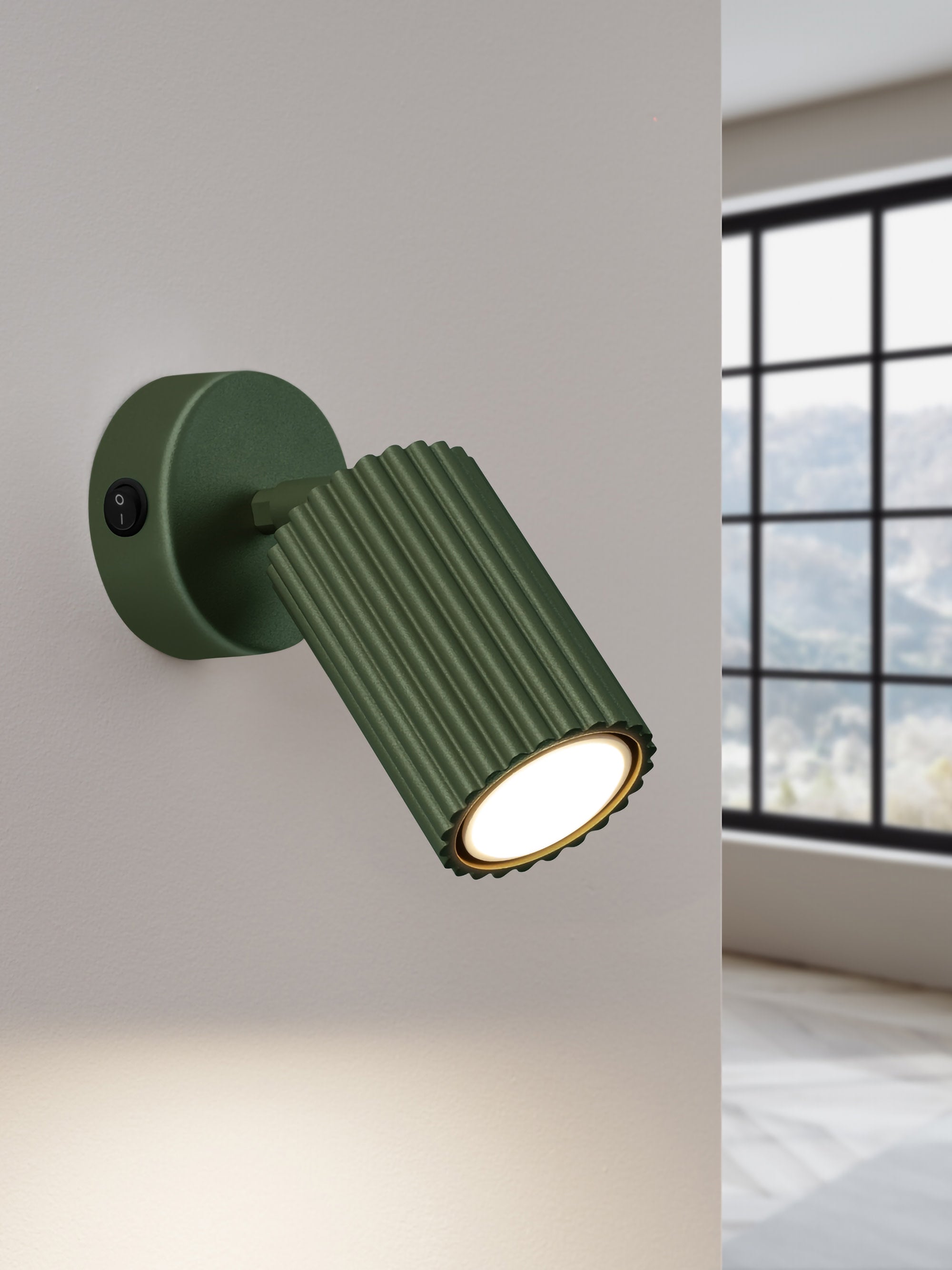 Spot mural avec interrupteur Jolef - Vert olive