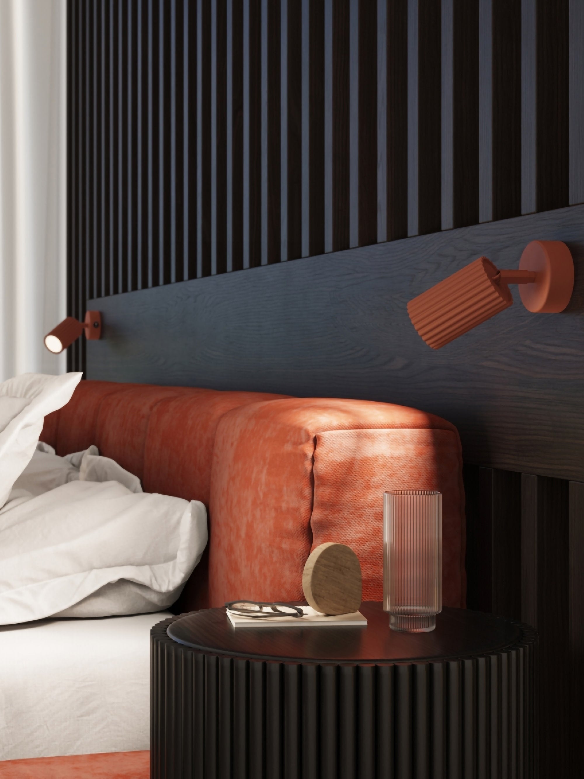 Spot mural avec interrupteur Jolef - Terracotta
