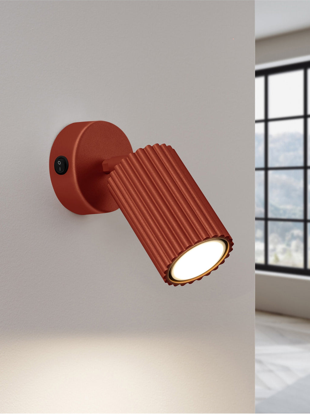 Spot mural avec interrupteur Jolef - Terracotta
