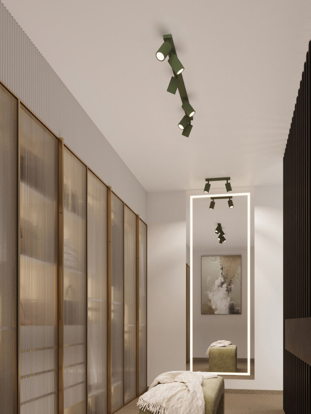 Spot plafond Jolef - Vert olive