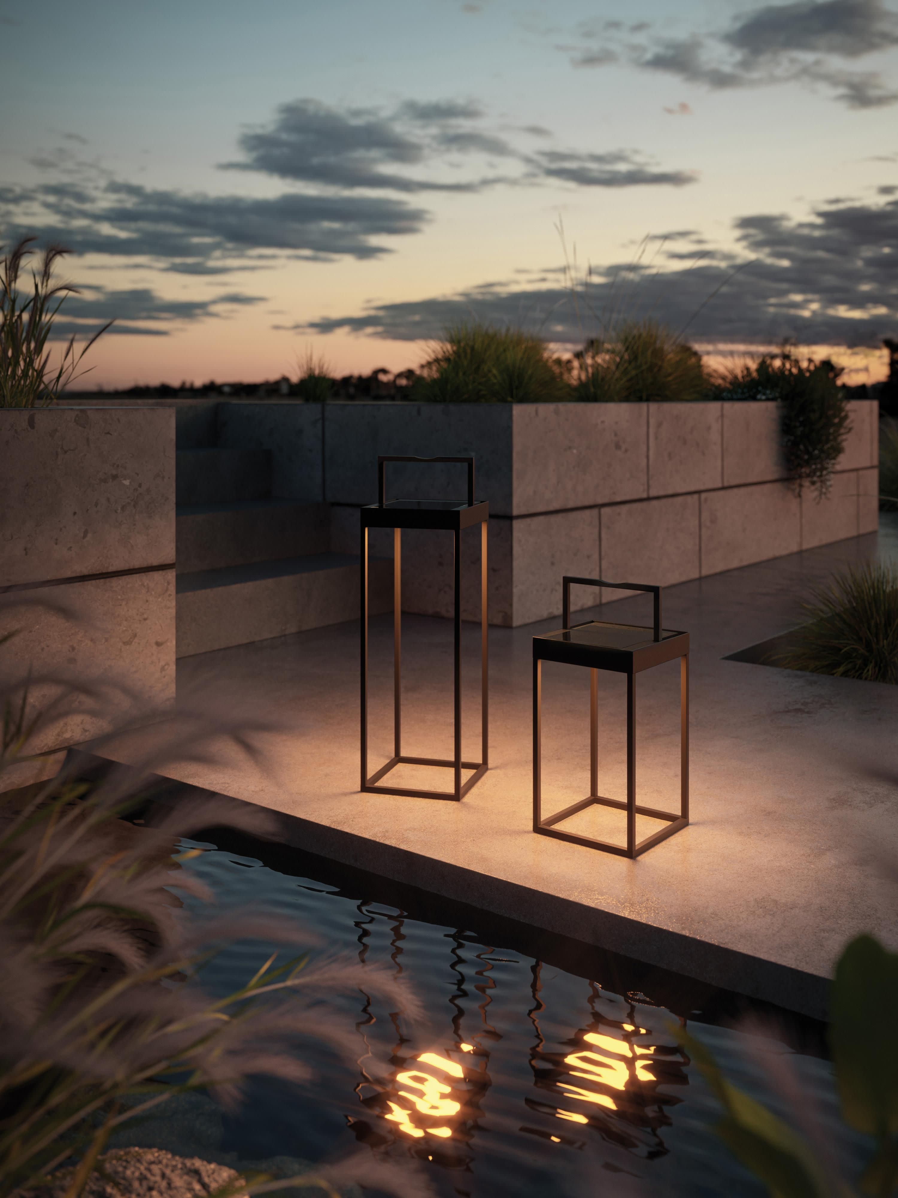 Lampadaire d'extérieur LED mobile Worthy, intensité ajustable - Anthracite